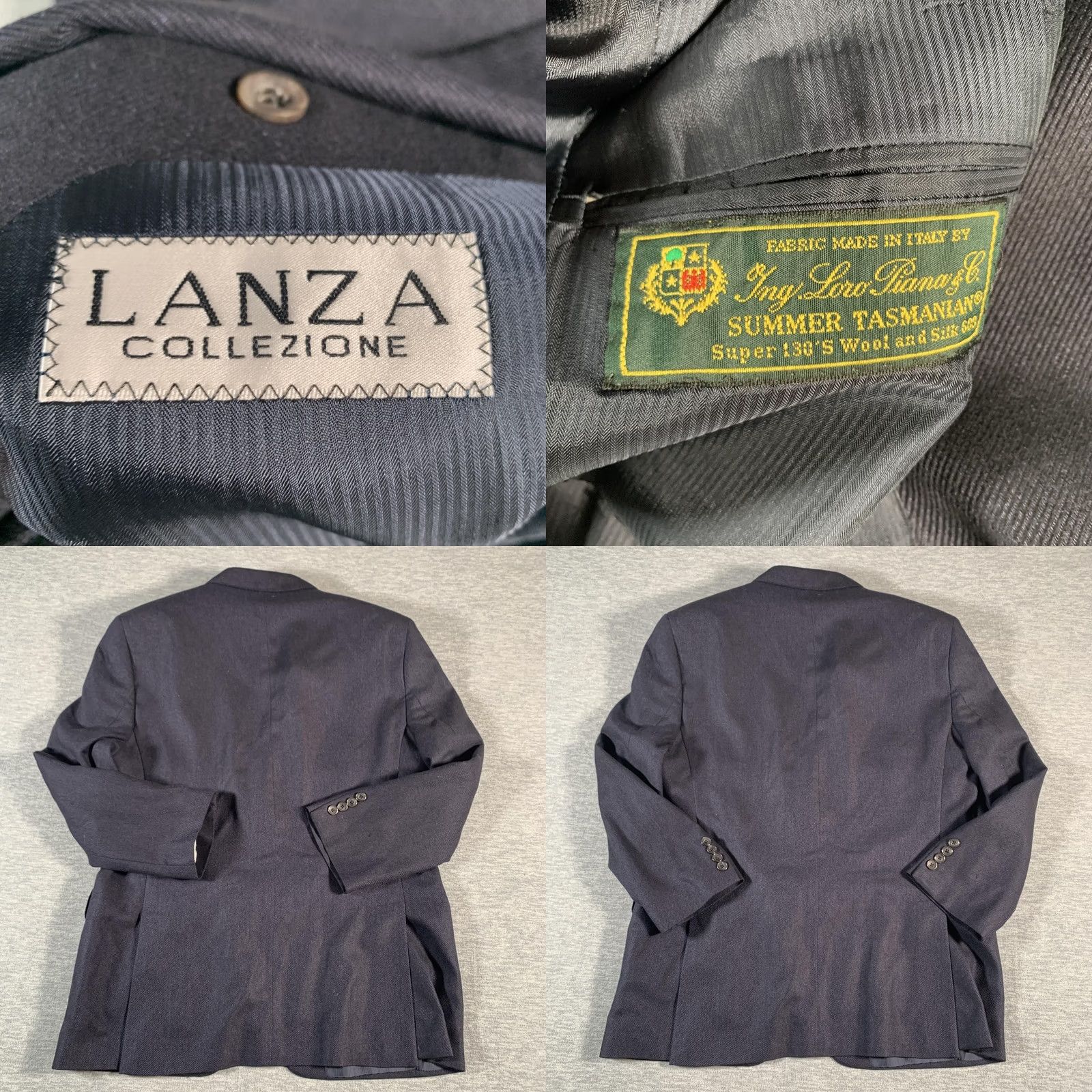 Vintage Lanza Collezione Blazer Mens 42R Navy Blue Loro Piana Wool Silk Made Canada Size 42R - 9 Thumbnail