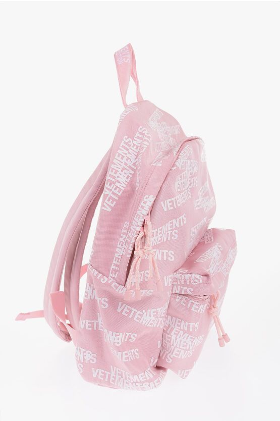 Vetements og1mm0524 Size-OS Nylon Printed Backpack in Pink Size ONE SIZE - 2 Thumbnail