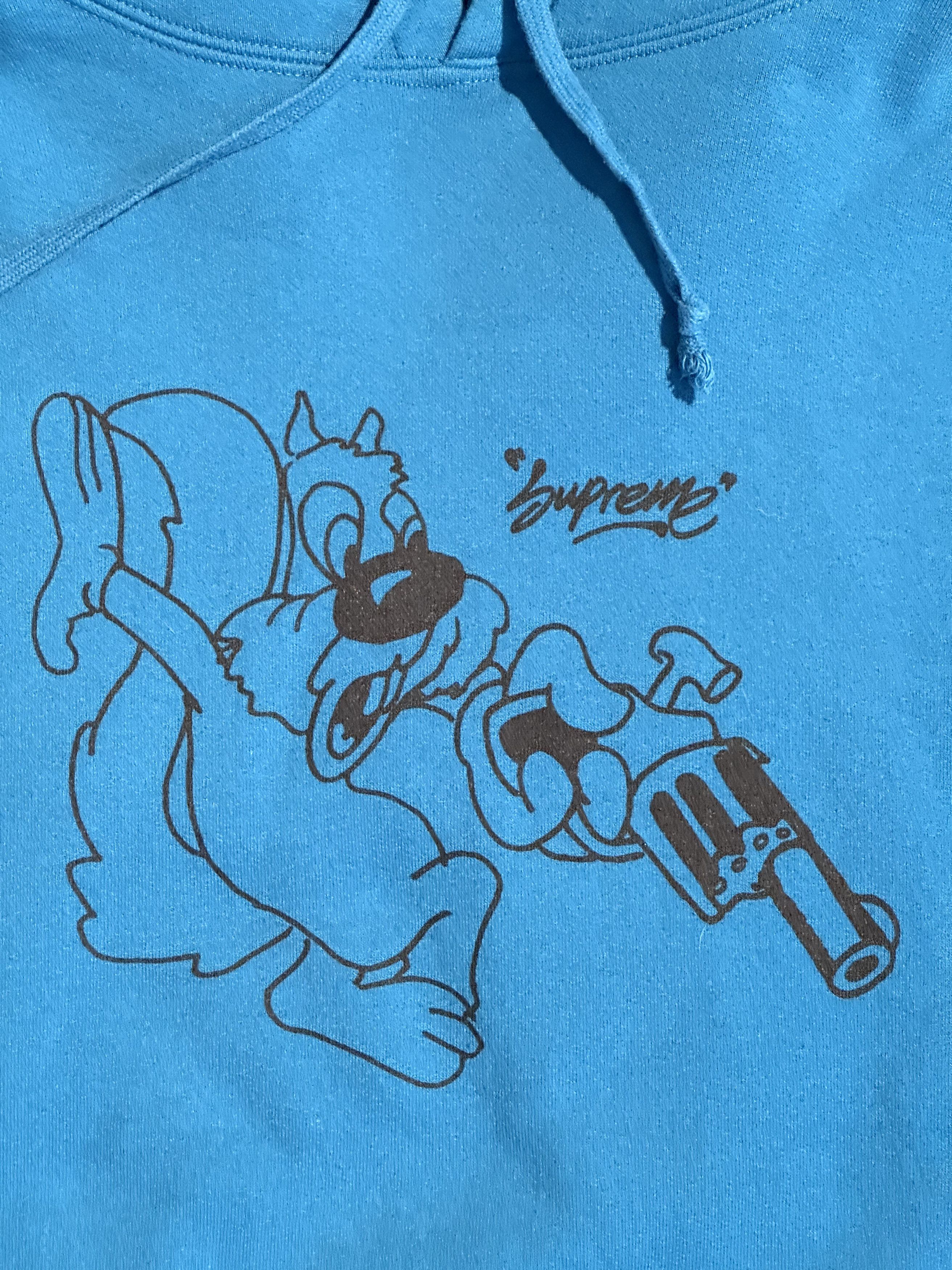 Supreme Supreme SS18 Lee Quinones Screwball Squirrel Hoodie (Blue) Size US XL / EU 56 / 4 - 2 Thumbnail