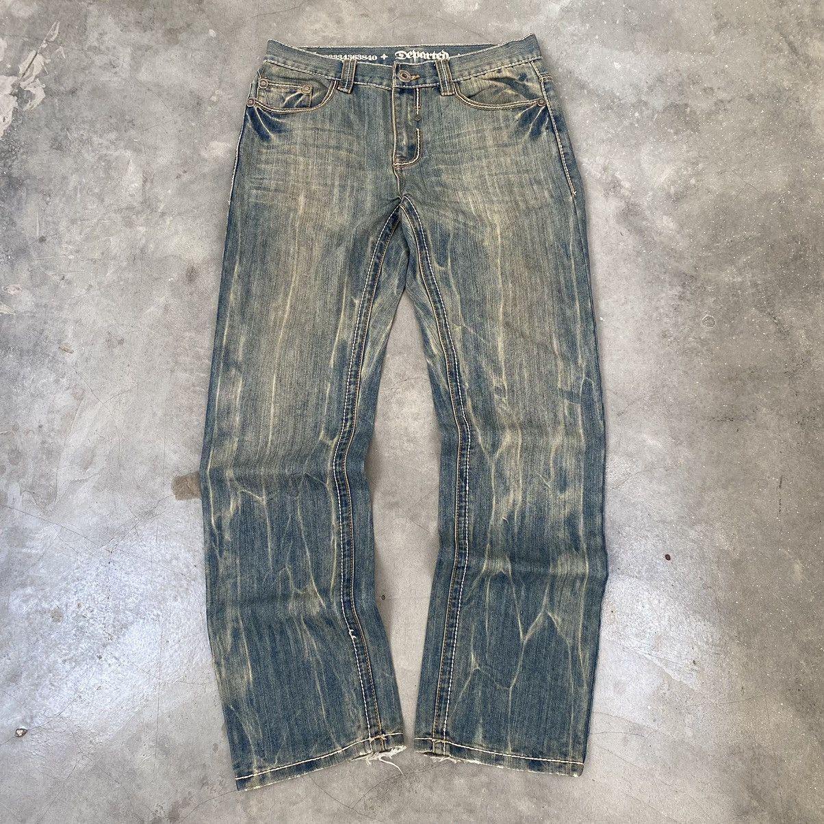 Le Grande Bleu (L.G.B.) VINTAGE DEPARTED LA NATURALLY DISTRESSED JEANS Size US 31 - 1 Thumbnail