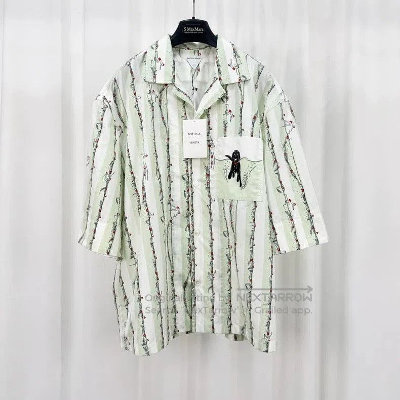 Bottega Veneta Dog Stripe Short Sleeve Shirt.