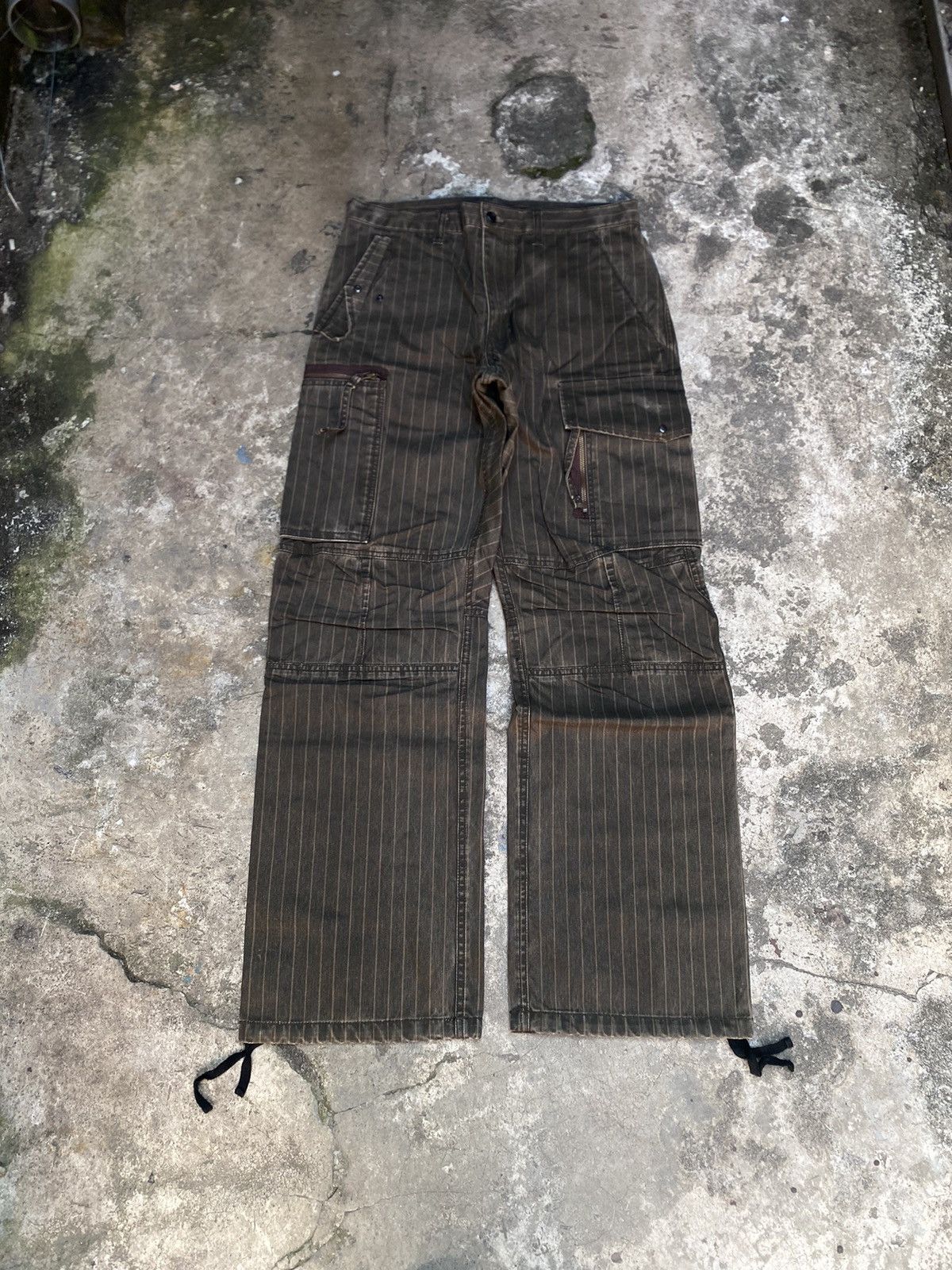 Baggy PPFM Pinstriped Cargo Pants - Japanese Brand
