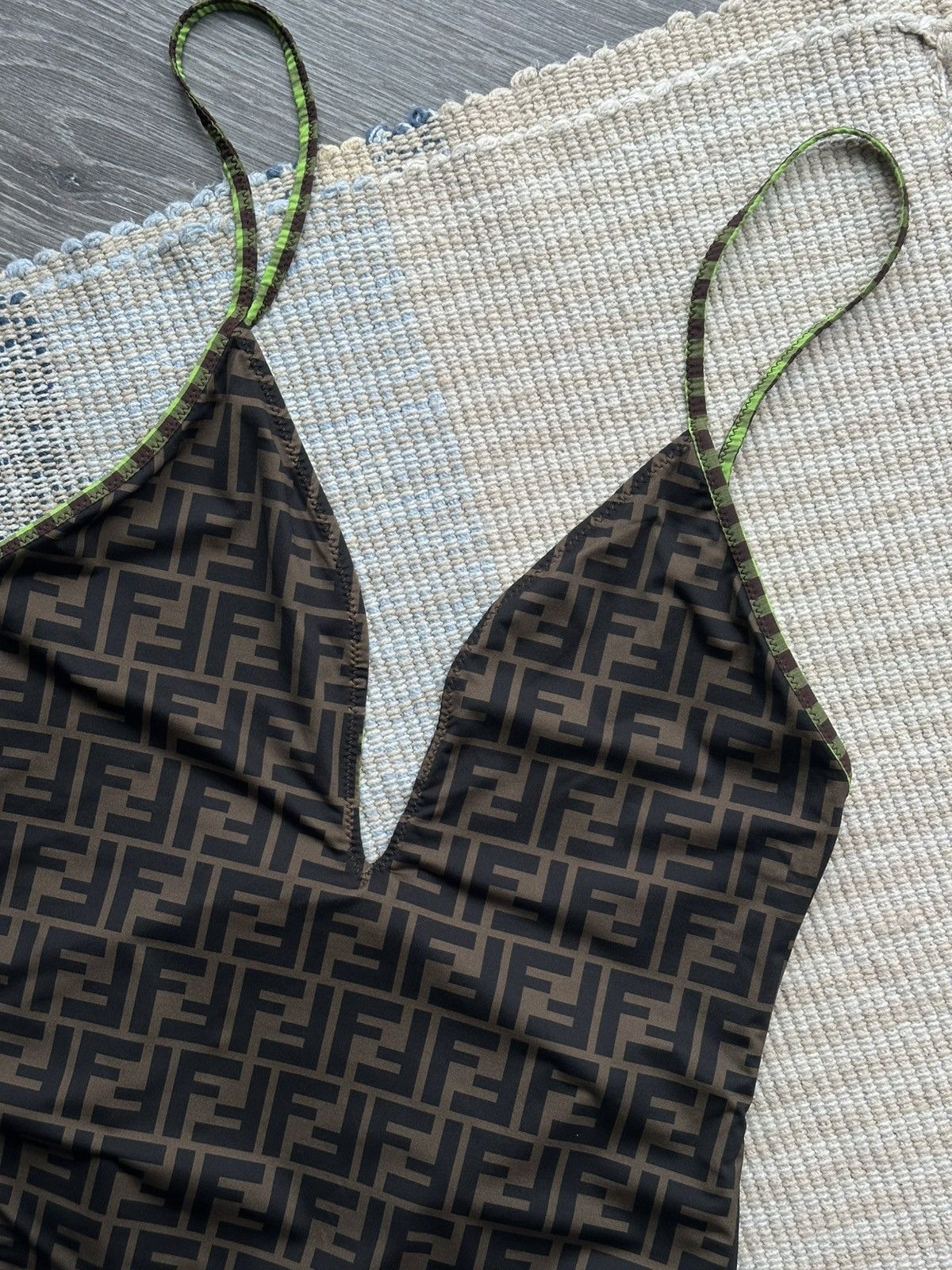 Fendi FENDI Monogram Gingham-Print Reversible Bodie Swimsuit Size M / US 6-8 / IT 42-44 - 4 Thumbnail