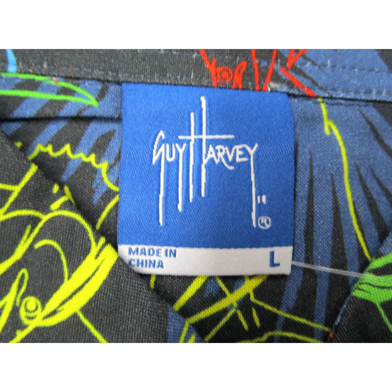 Guy Harvey Guy Harvey Shirt Men Large Blue Button Up Popper Marlin Hawaiian Tiki AOP Size US L / EU 52-54 / 3 - 3 Thumbnail