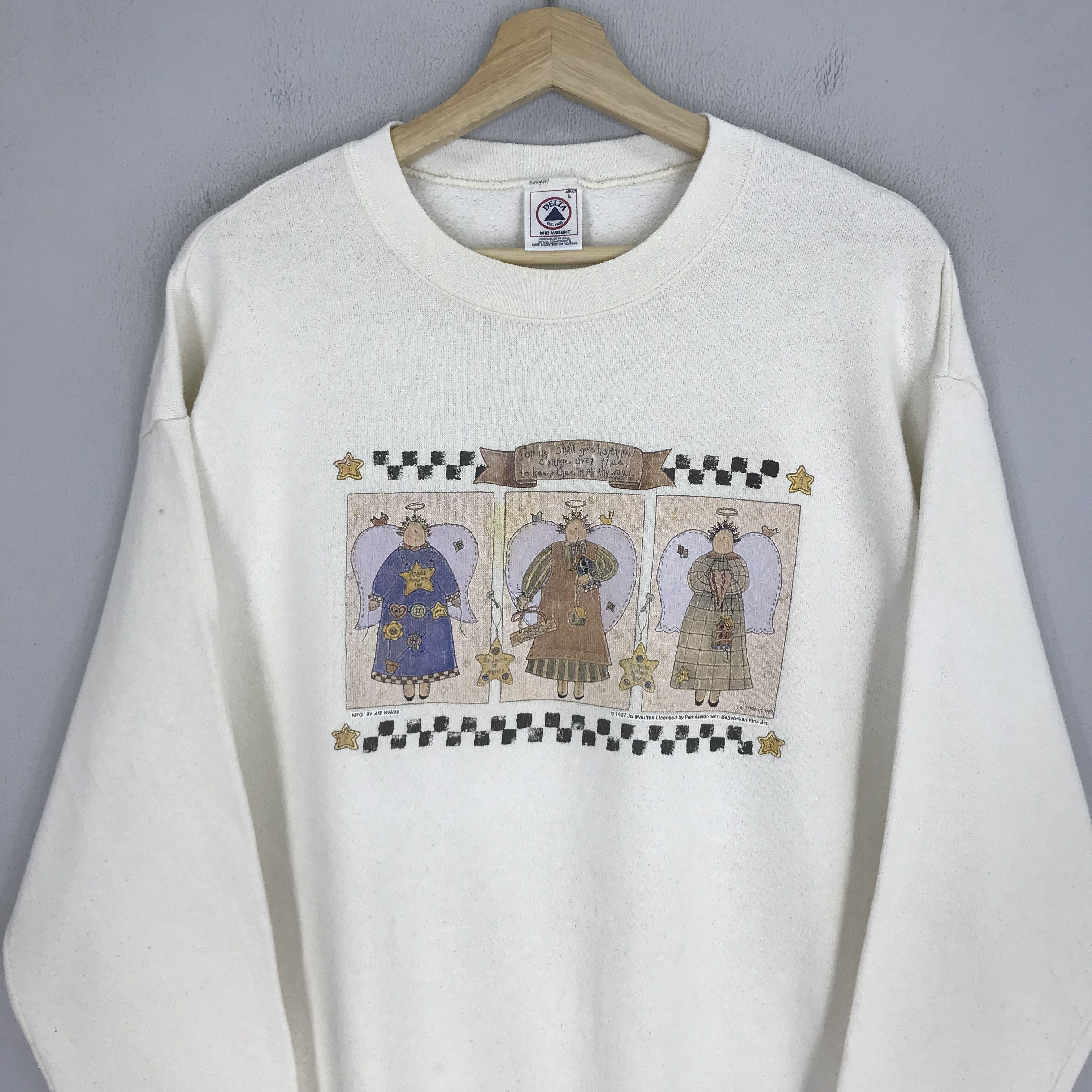 Vintage Vintage 90's Retro Angel Graphic White - 525 Size US M / EU 48-50 / 2 - 3 Thumbnail