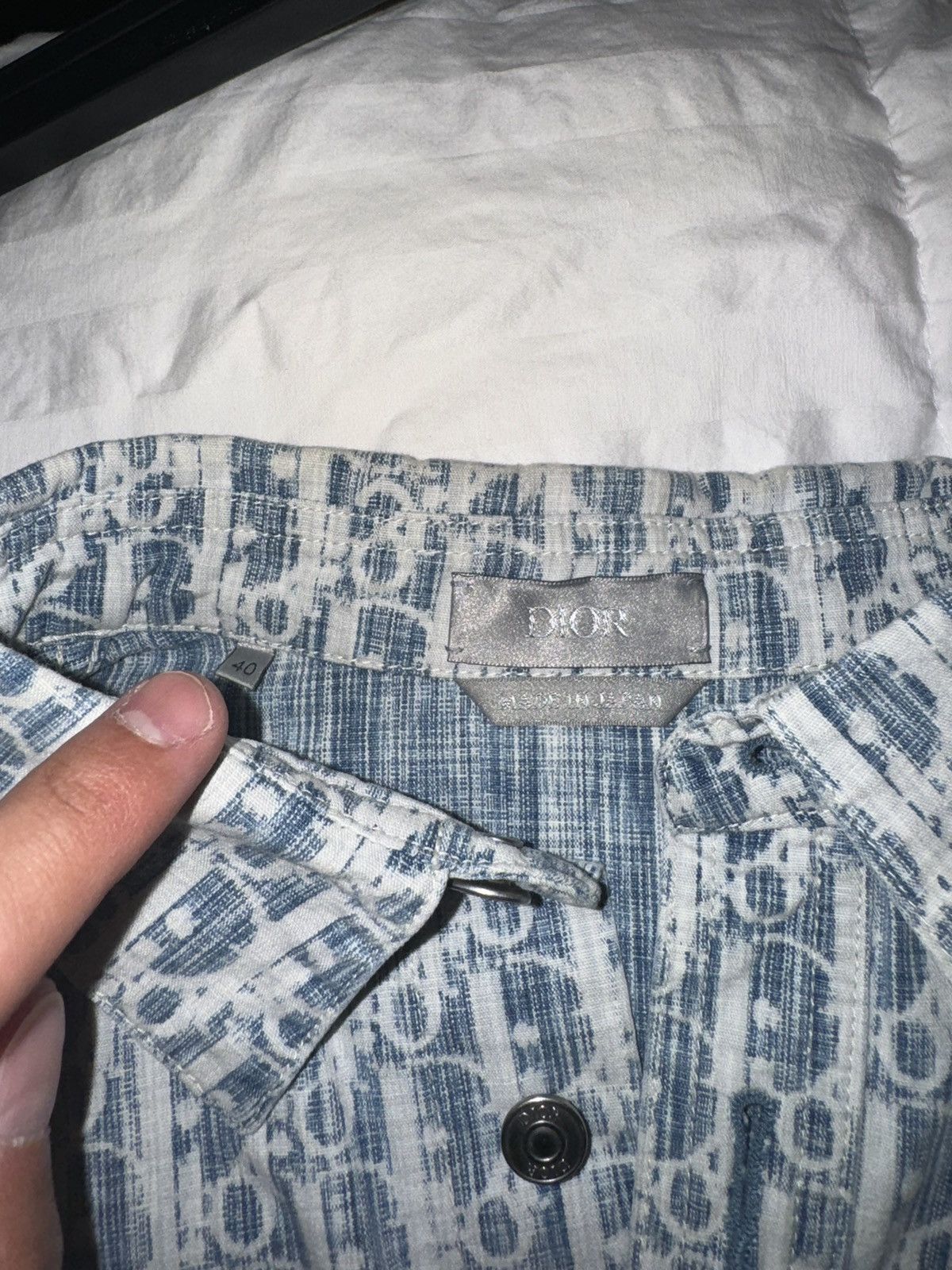 Dior Dior Oblique Overshirt - Blue Denim Size US M / EU 48-50 / 2 - 3 Thumbnail