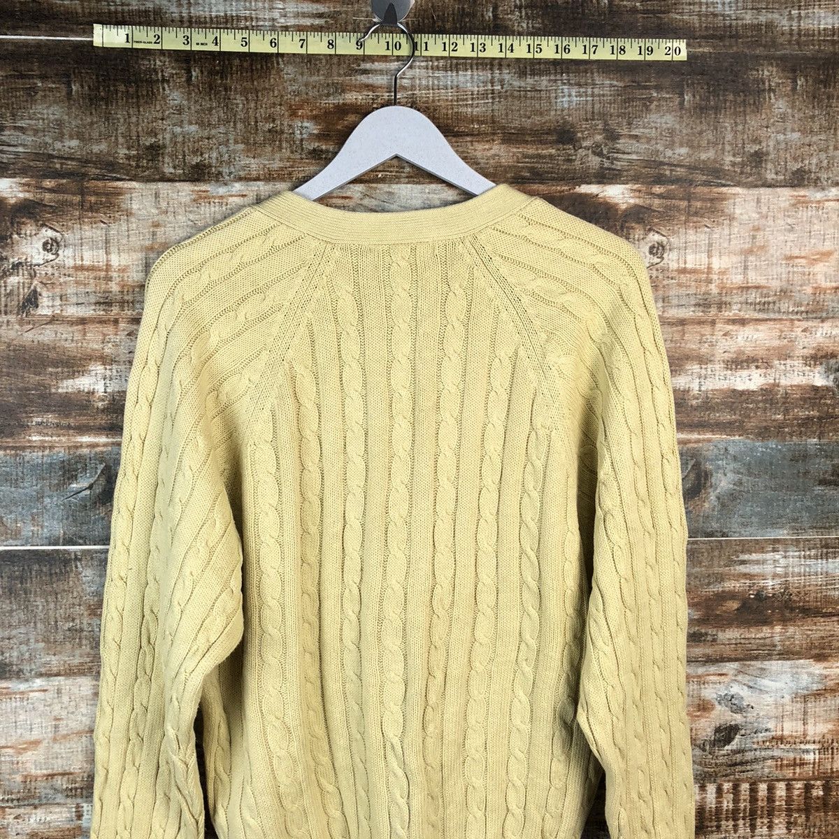 Vintage DLL Rama japan vintage Yellow Cardigan Knitwear #C046 Size US L / EU 52-54 / 3 - 13 Thumbnail