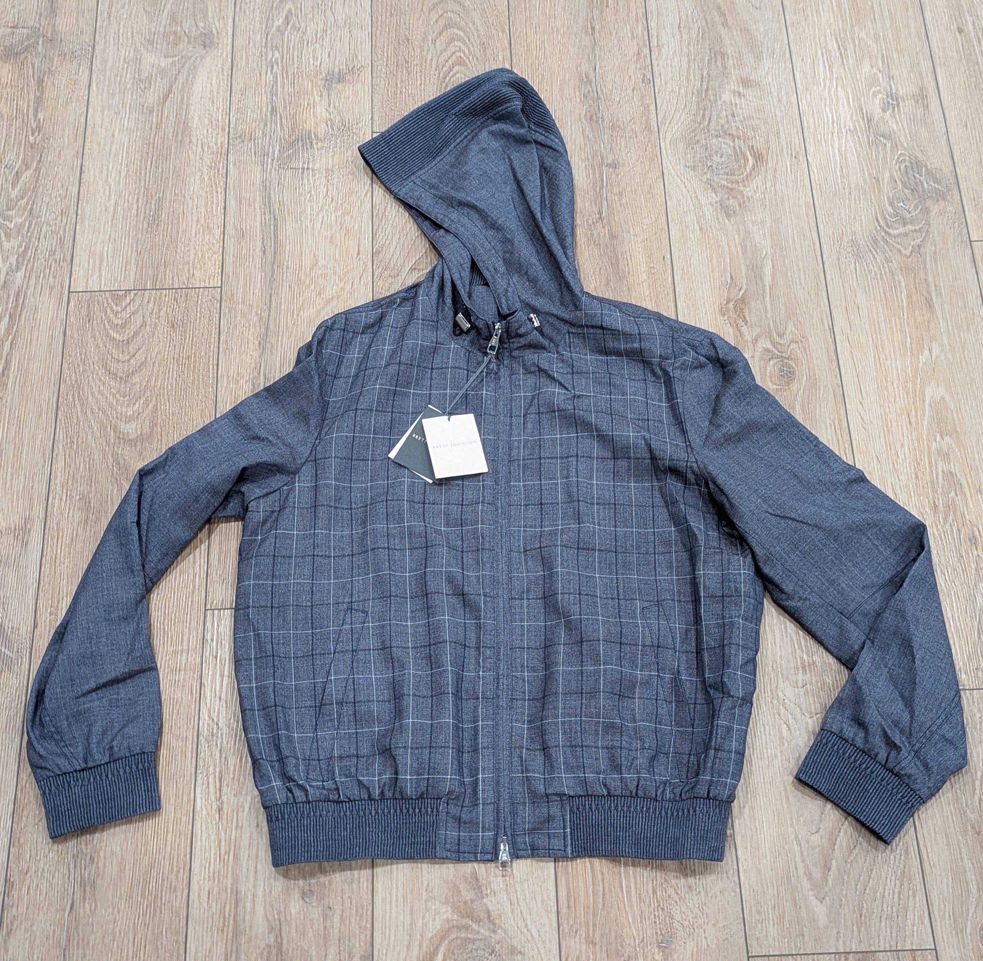 Other Brett Johnson Wool Check Windbreaker Jacket Navy 52 US 42 Size US L / EU 52-54 / 3 - 1 Thumbnail