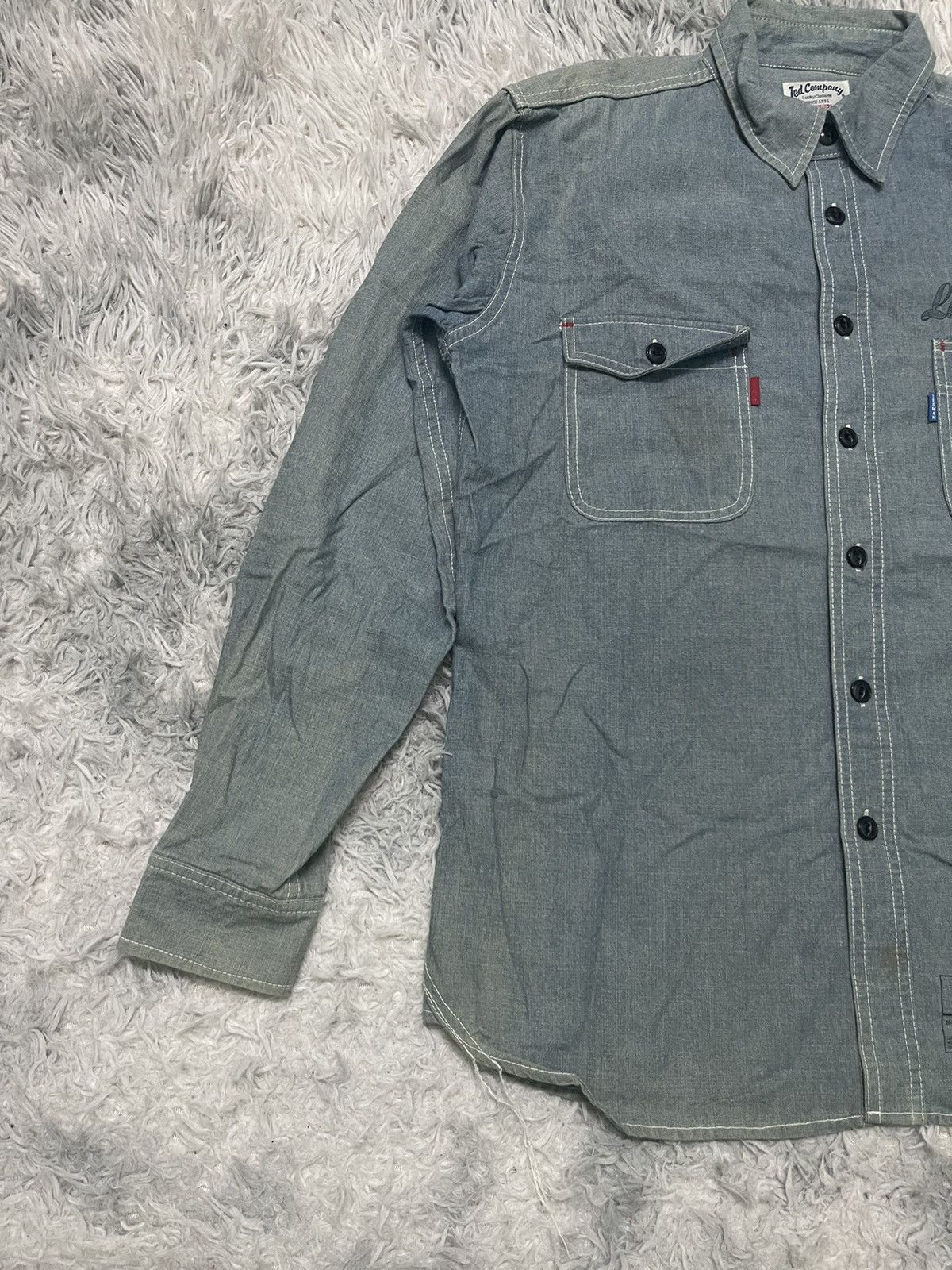 Tedman 90s TED COMPANY DENIM WORKWEAR SHIRT Size US L / EU 52-54 / 3 - 4 Thumbnail