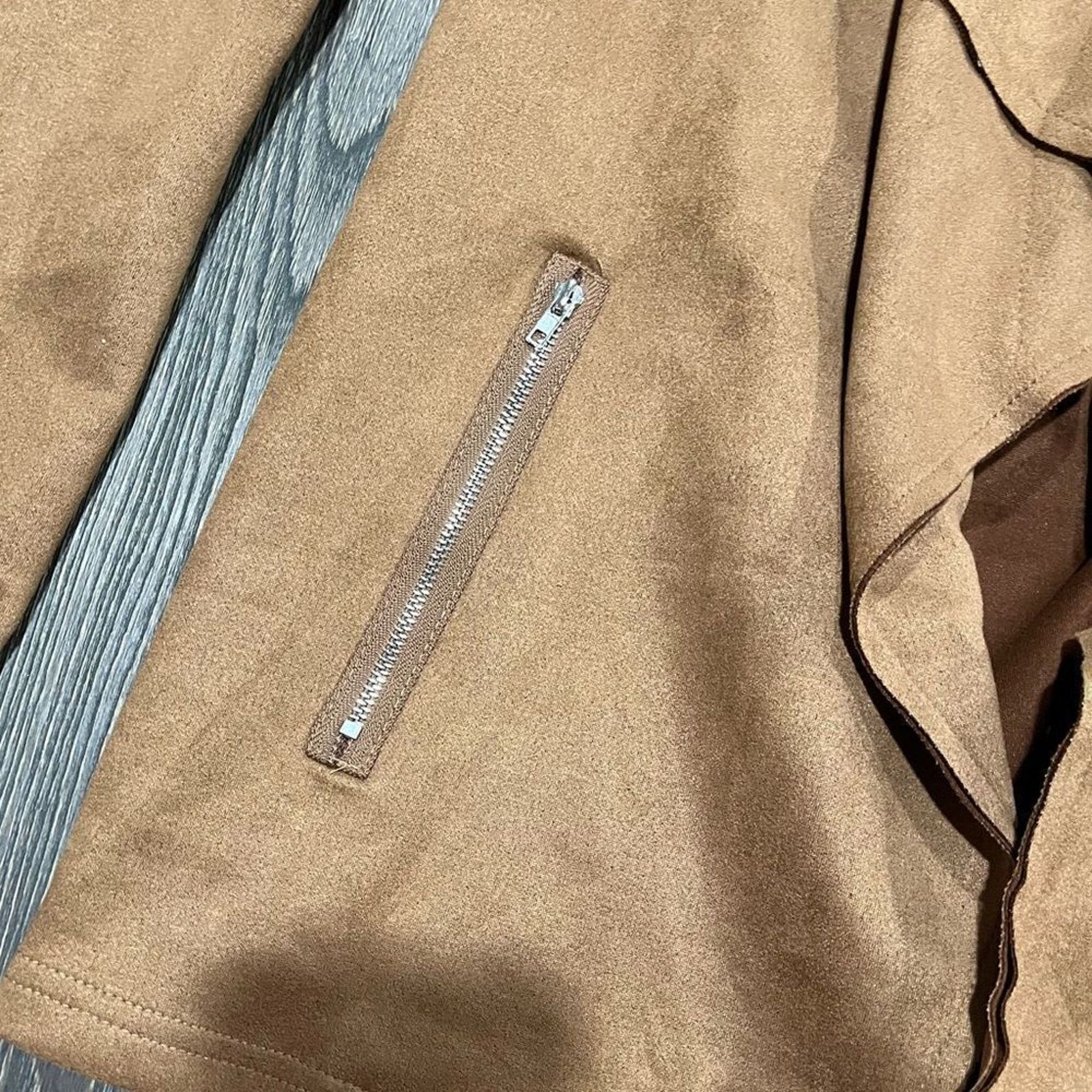 Shein Shein Suede Frenchy Waterfall Collar Coat Zipper Pockets XL Size XL / US 12-14 / IT 48-50 - 3 Thumbnail