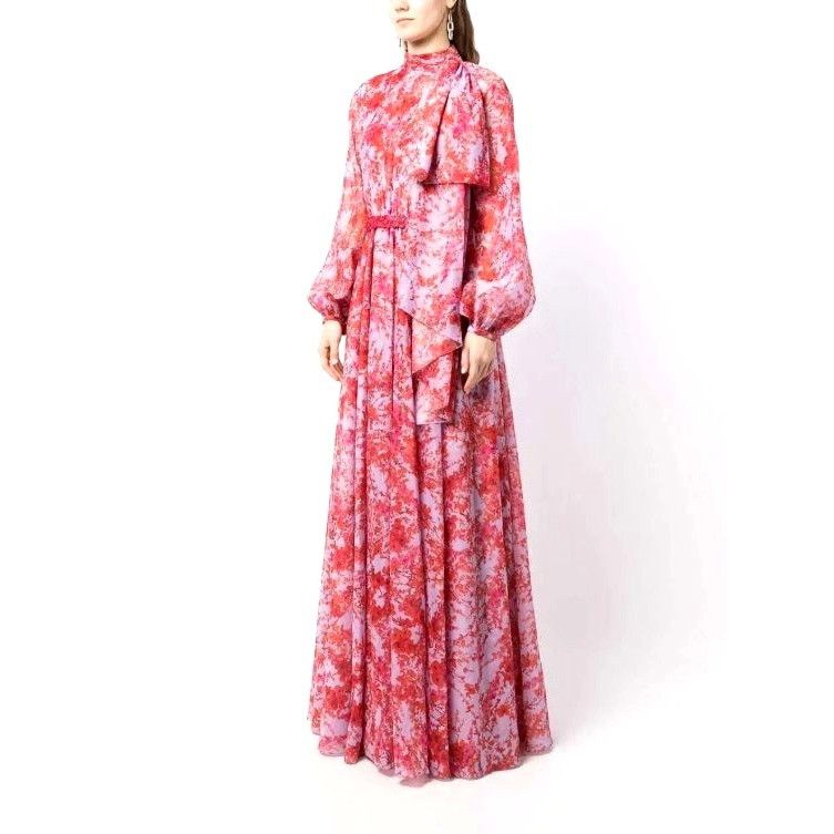 Sachin & Babi Sachin & Babi Cinzia Printed Organza Gown Amaranth Spray Ful Size XS / US 0-2 / IT 36-38 - 5 Thumbnail