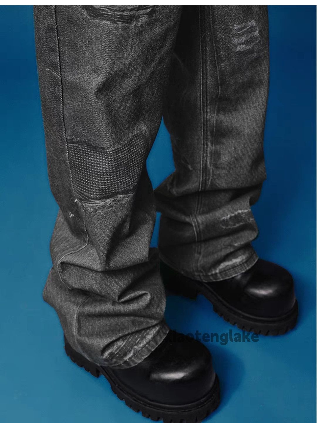 Jean × Vintage Unisex utility skate hiphop digital print chain jeans Size 32 - 2 Thumbnail