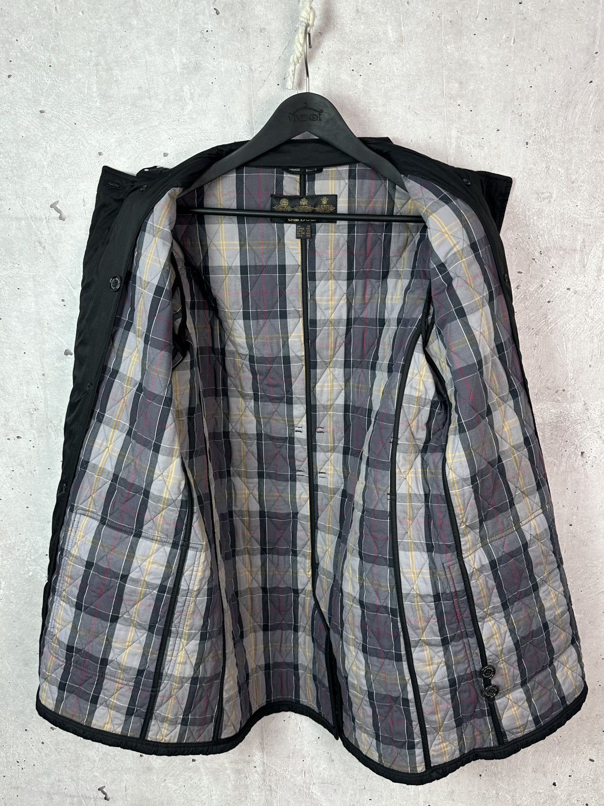 Barbour Barbour Valerie Black Quilted Tartan Check Trench Coat Size XL / US 12-14 / IT 48-50 - 9 Thumbnail