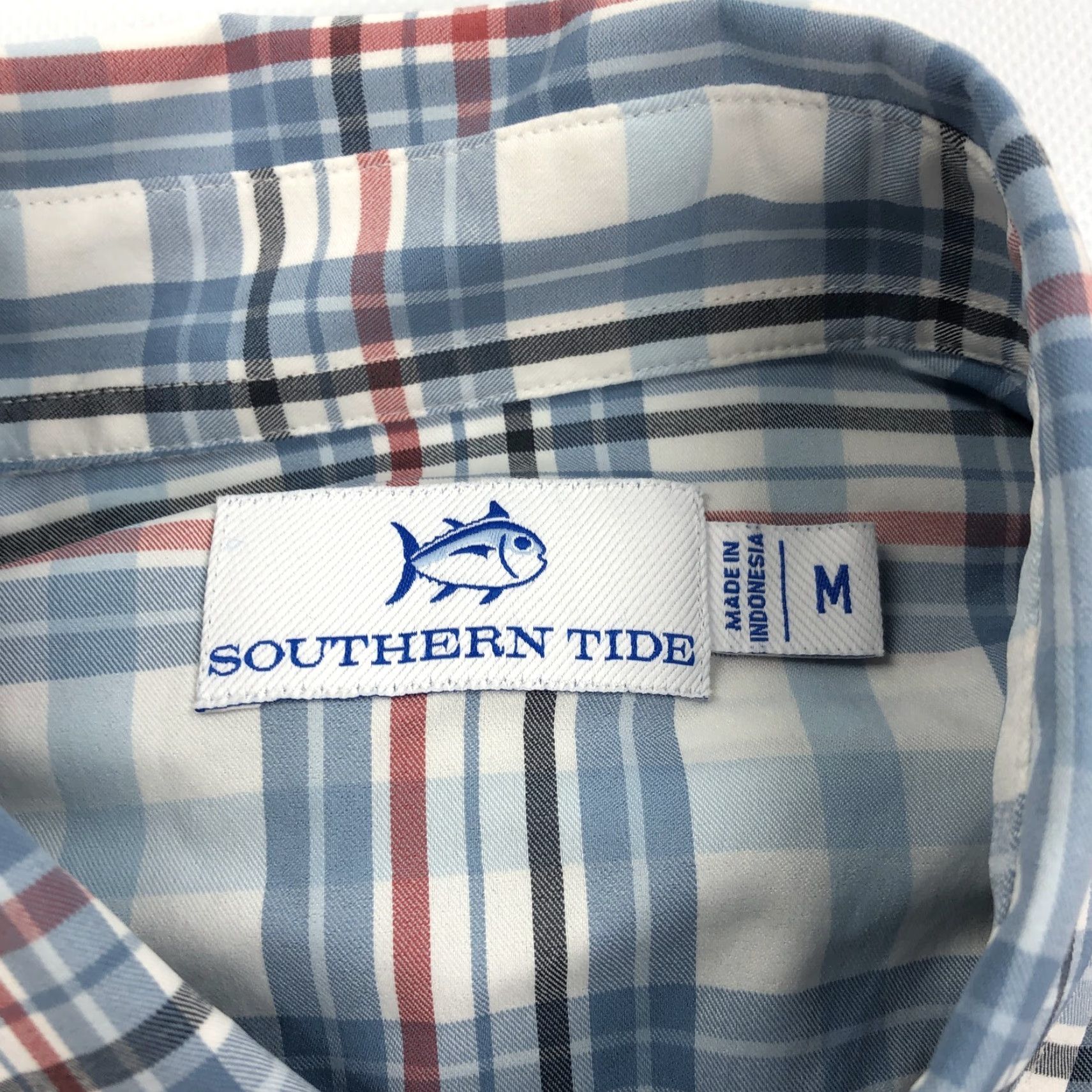 Southern Tide Southern Tide Button-Down Shirt Plaid Long Sleeve M Blue Red White Black Casual Men Size US M / EU 48-50 / 2 - 4 Thumbnail
