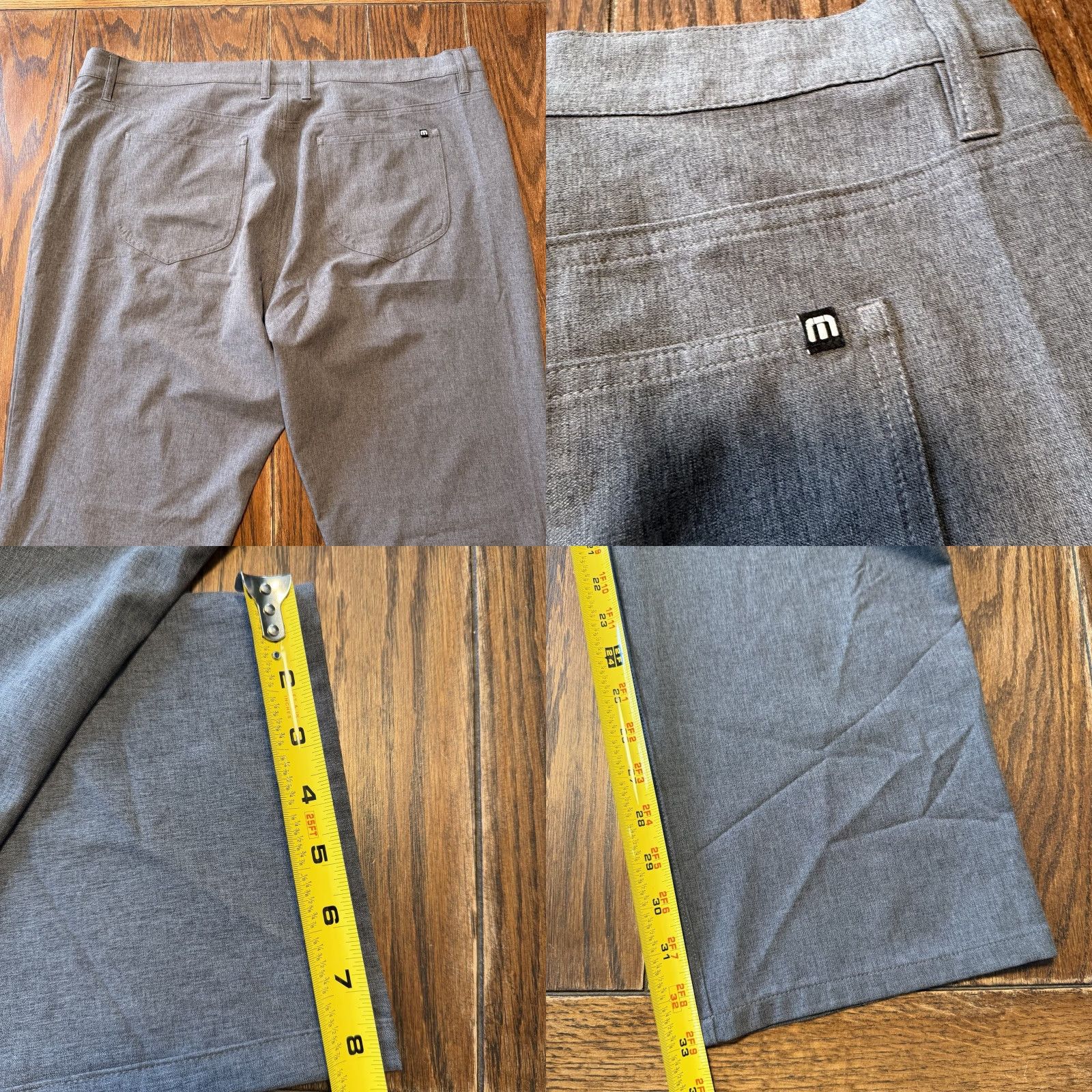 TravisMathew Travis Mathew Pants Mens 42x33 Gray Chino Performance High Rise Straight Leg Size US 42 / EU 58 - 8 Thumbnail