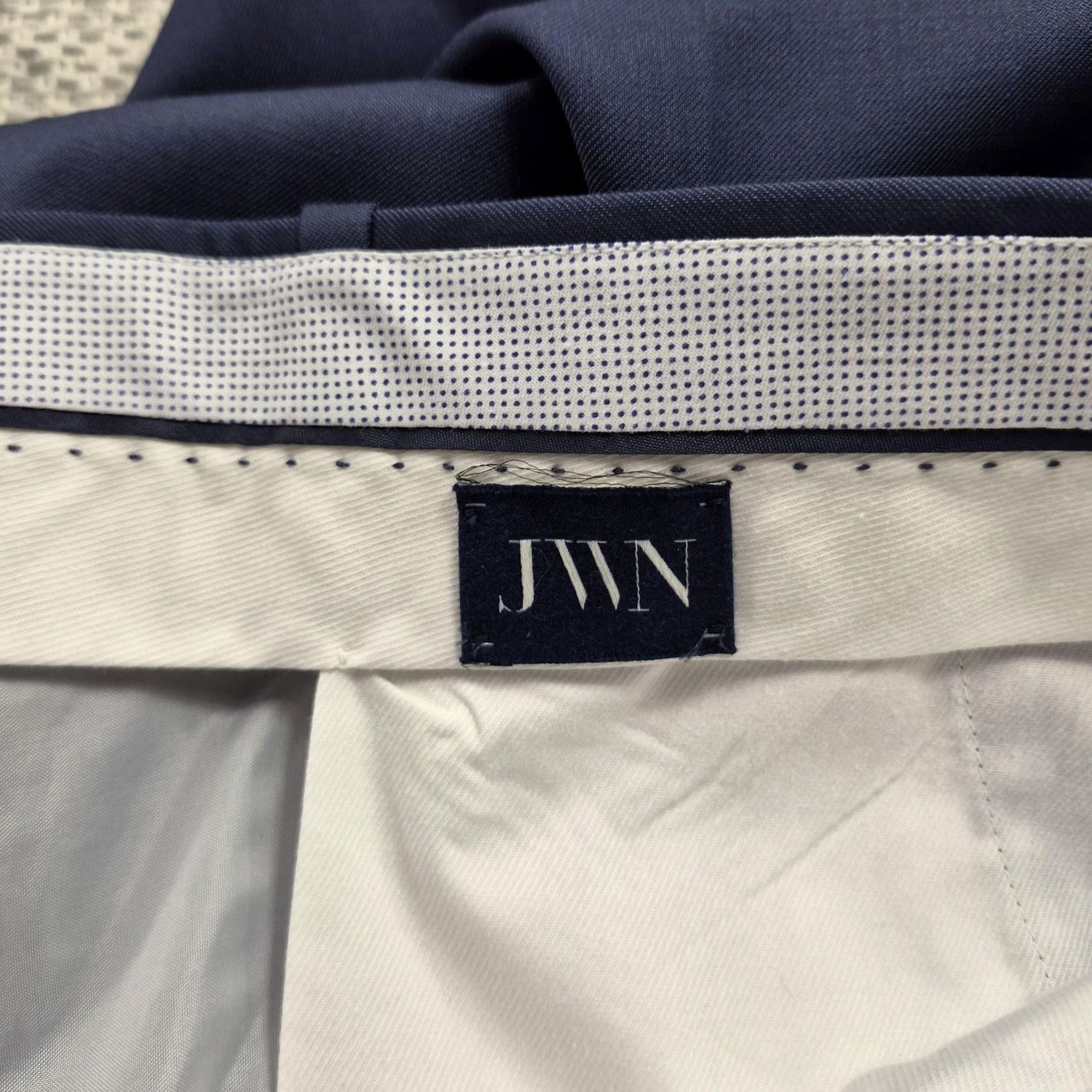 Vintage JWN Dress Pants Mens 42x31 Blue Wool Flat Front Classic Fit Made In Italy Size US 42 / EU 58 - 4 Thumbnail