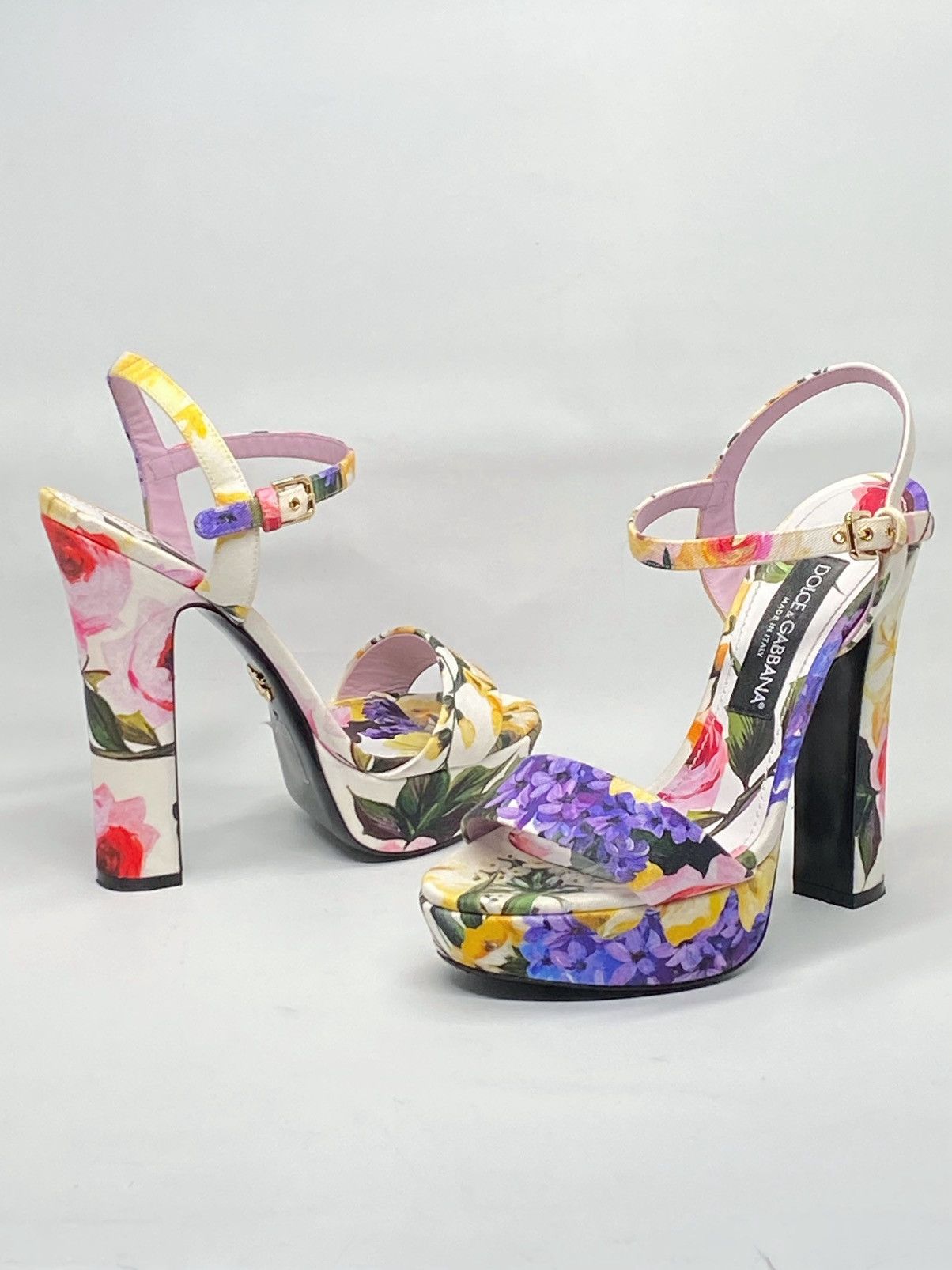 Dolce & Gabbana Dolce & Gabbana floral gabardine platform sandals size 38 Size US 8 / IT 38 - 1 Thumbnail