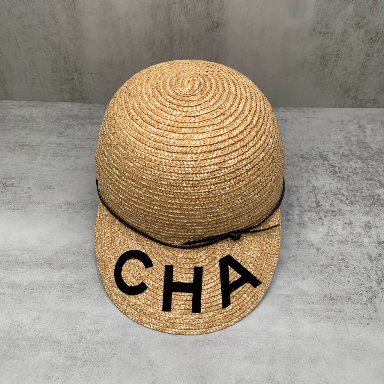 Chanel Double Brim Straw Bucket Hat