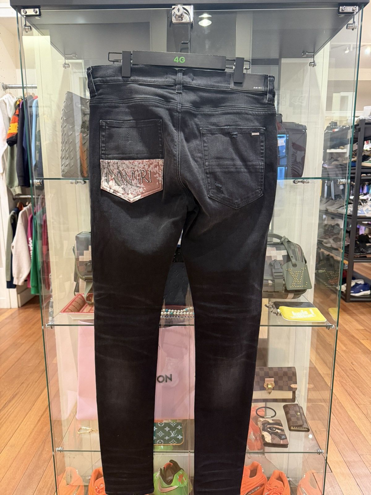 Amiri Amiri Hibiscus Artpatch Distressed Slim Jeans - Black Size US 34 / EU 50 - 2 Thumbnail