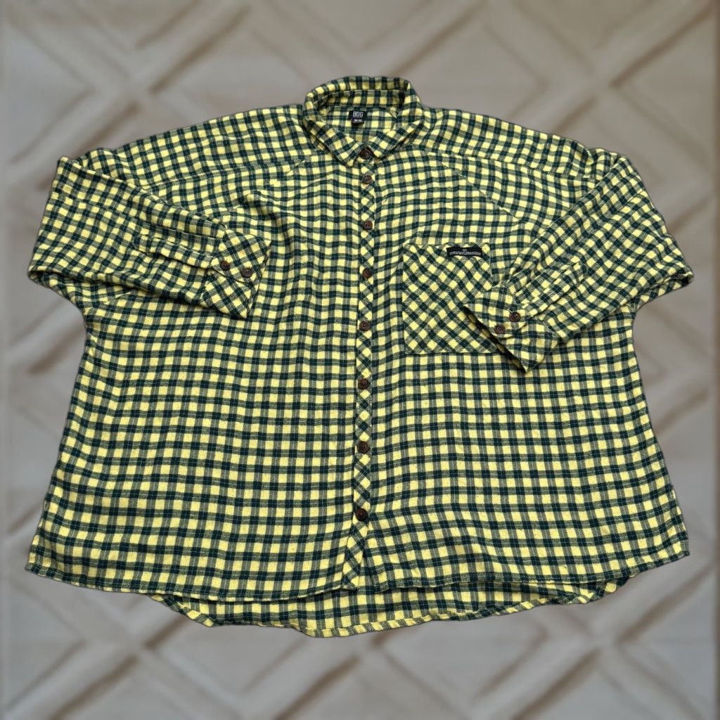 Urban Outfitters BDG Urban Outfitters Oversized Flannel Crop Shirt Women M Blue Yellow Plaid Casual Vintage No N/A Size M / US 6-8 / IT 42-44 - 1 Thumbnail