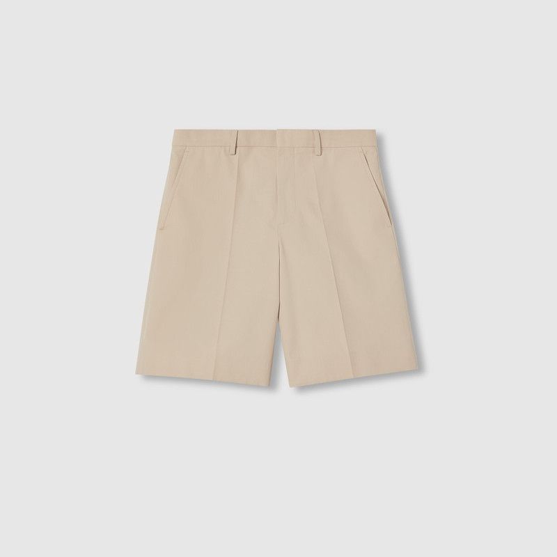 Gucci o1la5ras0526 Light Cotton Gabardine Shorts in Beige Size 27" / US 4 / IT 40 - 1 Thumbnail