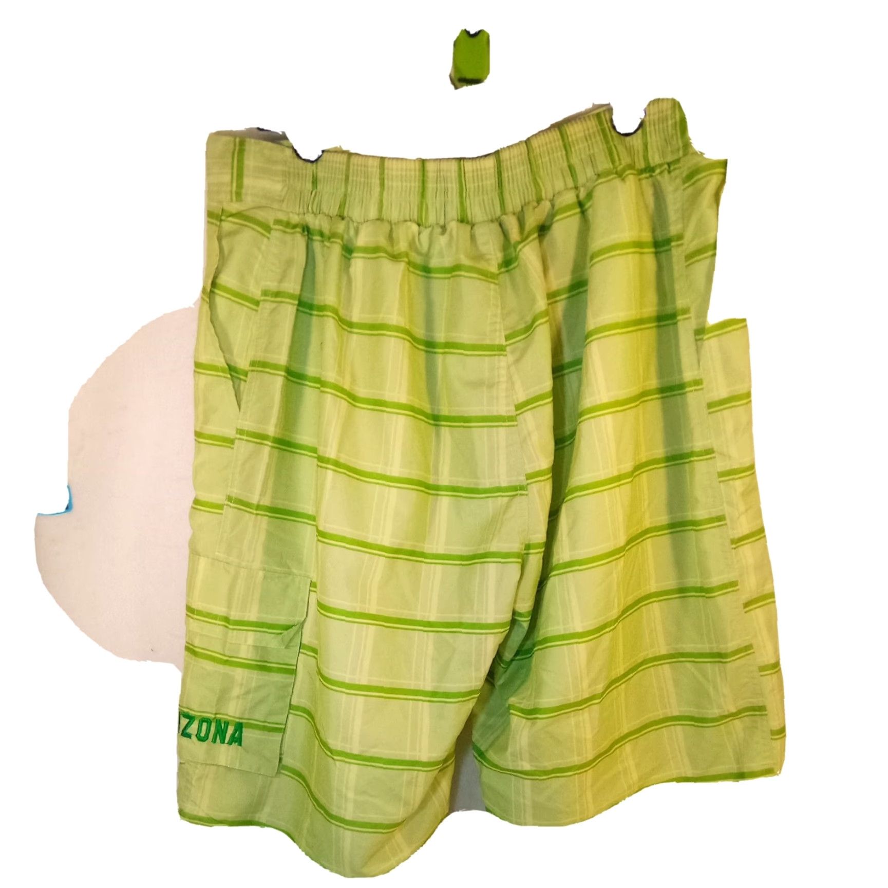 Vintage VINTAGE American crown Swim Shorts XL 36"-38" Arizona Embroidered POCKET Striped Green Men Regular Bottom Pockets Size US 36 / EU 52 - 5 Thumbnail