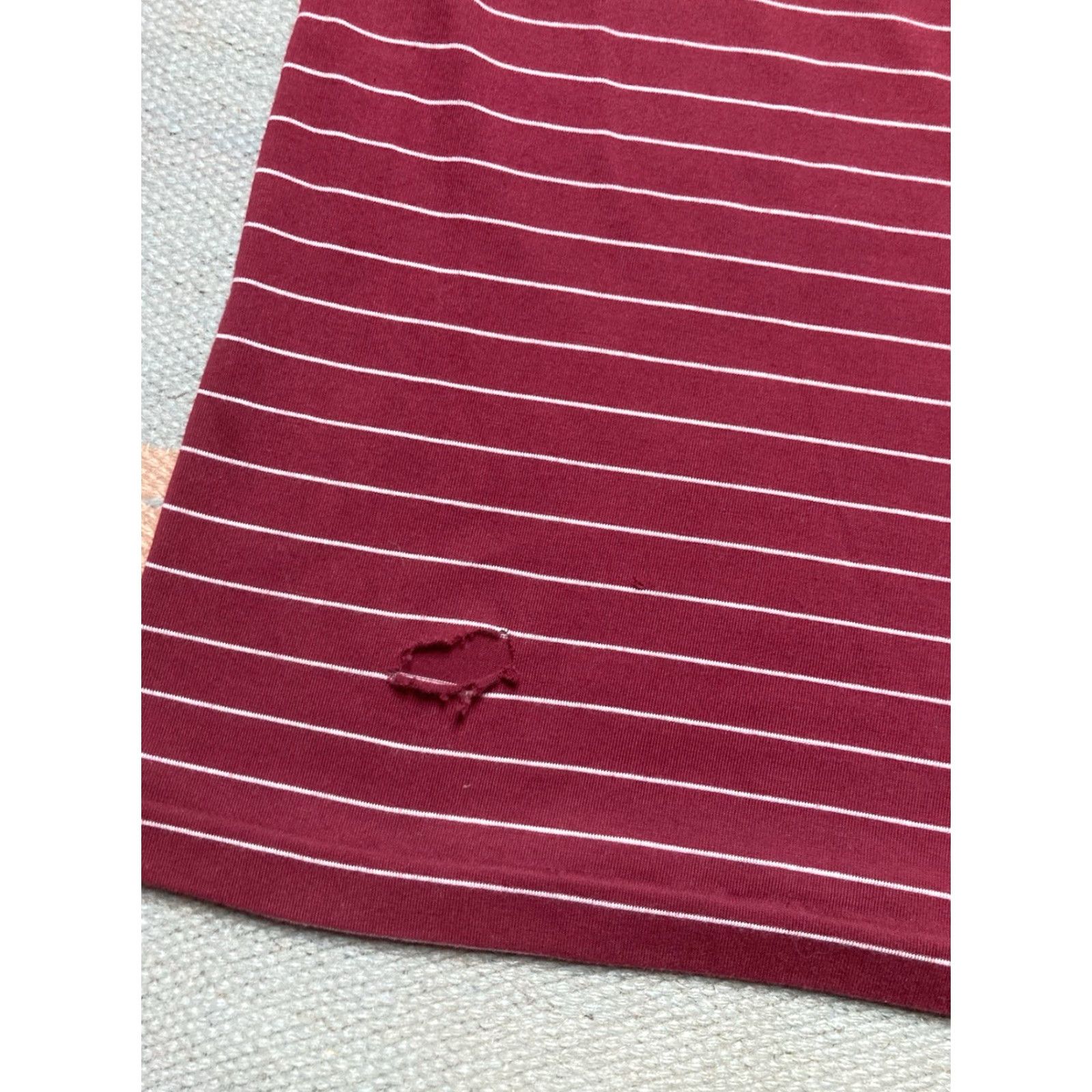 Sears VINTAGE 80s Polo Shirt Striped Maroon Red Sears Large Short Sleeve Men L Size US L / EU 52-54 / 3 - 6 Thumbnail