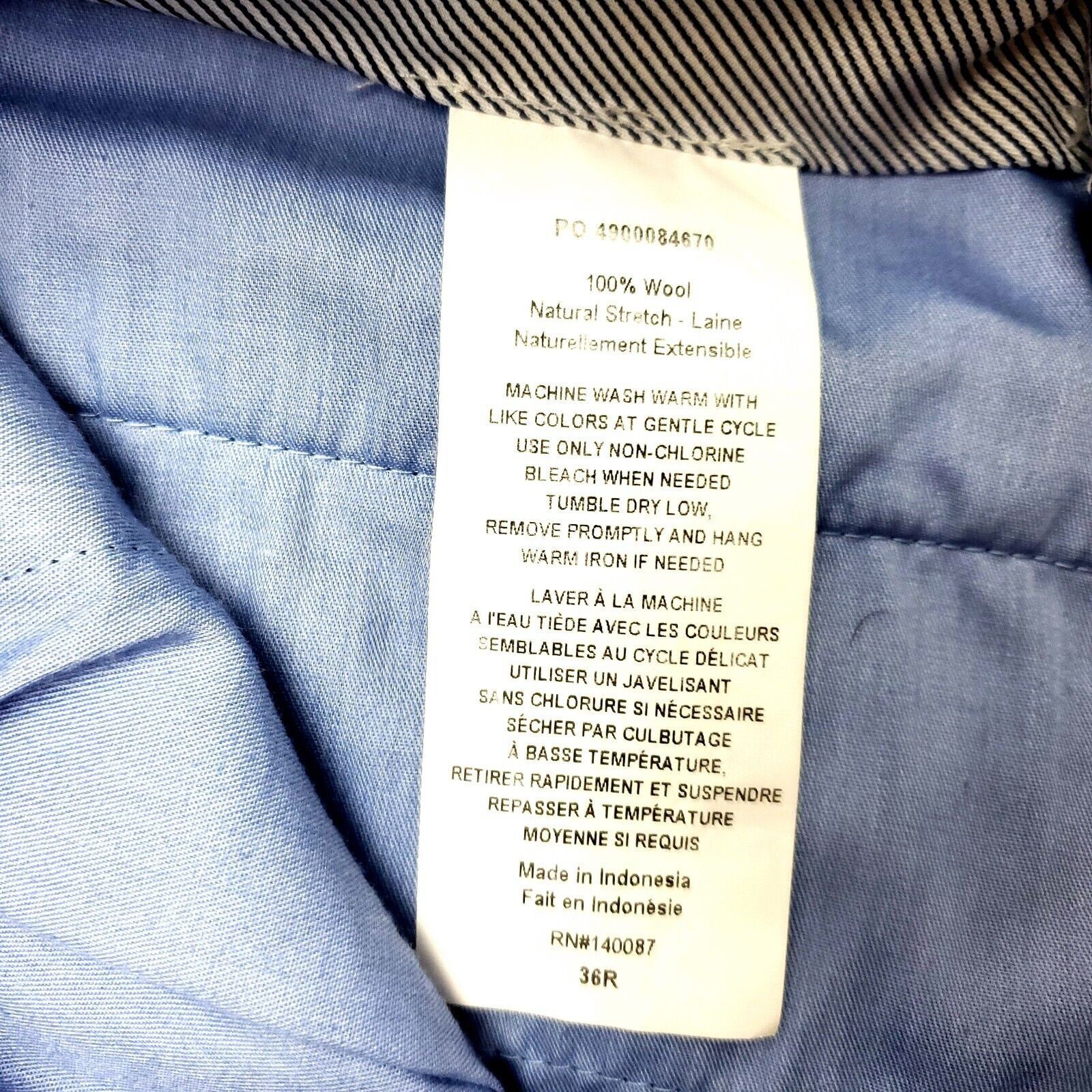 Hart Schaffner Marx Hart Schaffner Marx Wool Dress Pants 36/28 Gray Flat Front M Size 36R - 3 Thumbnail