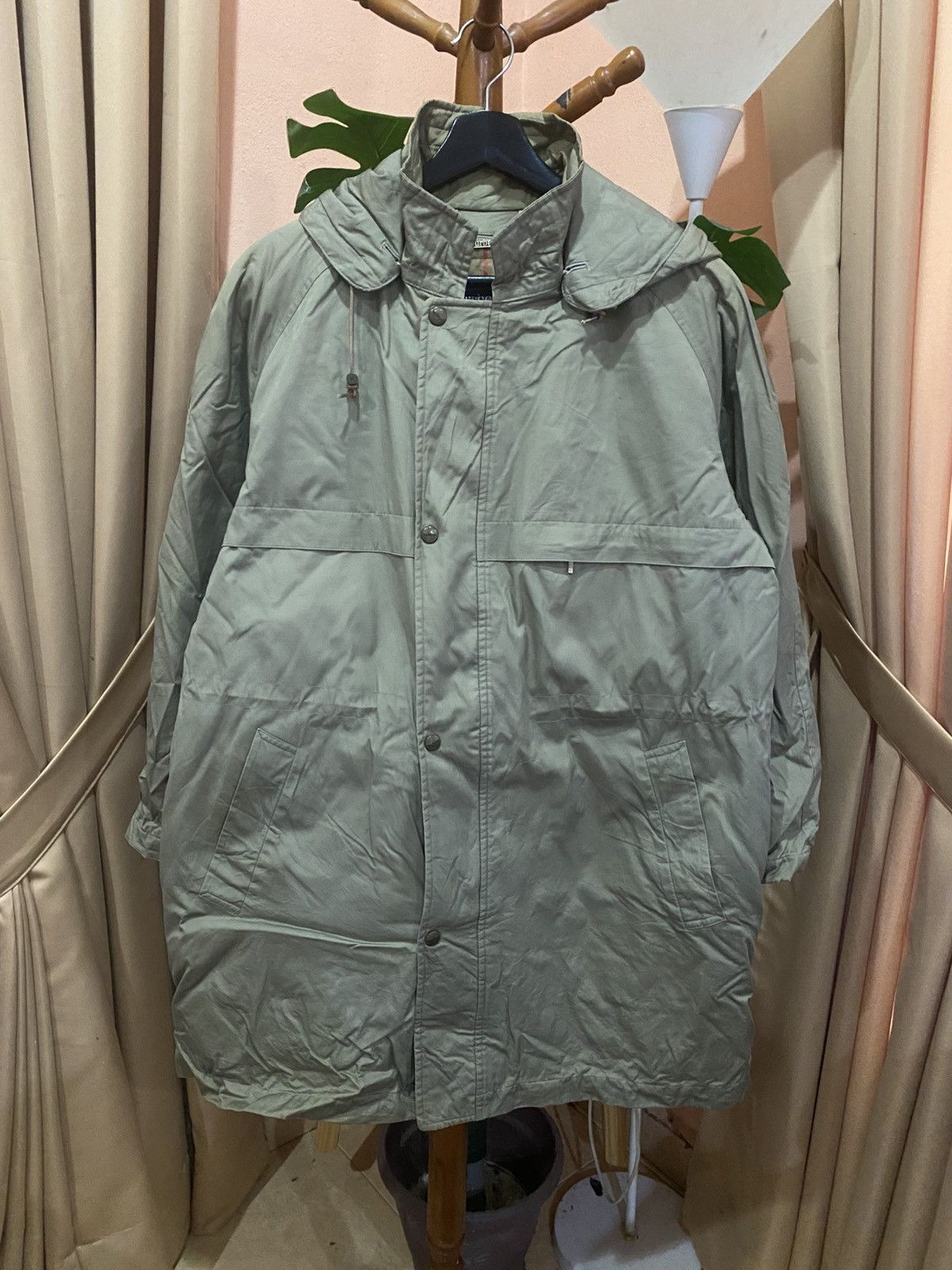 Vintage Burberrys Khaki Balmacaan Coat Nova Check Lining