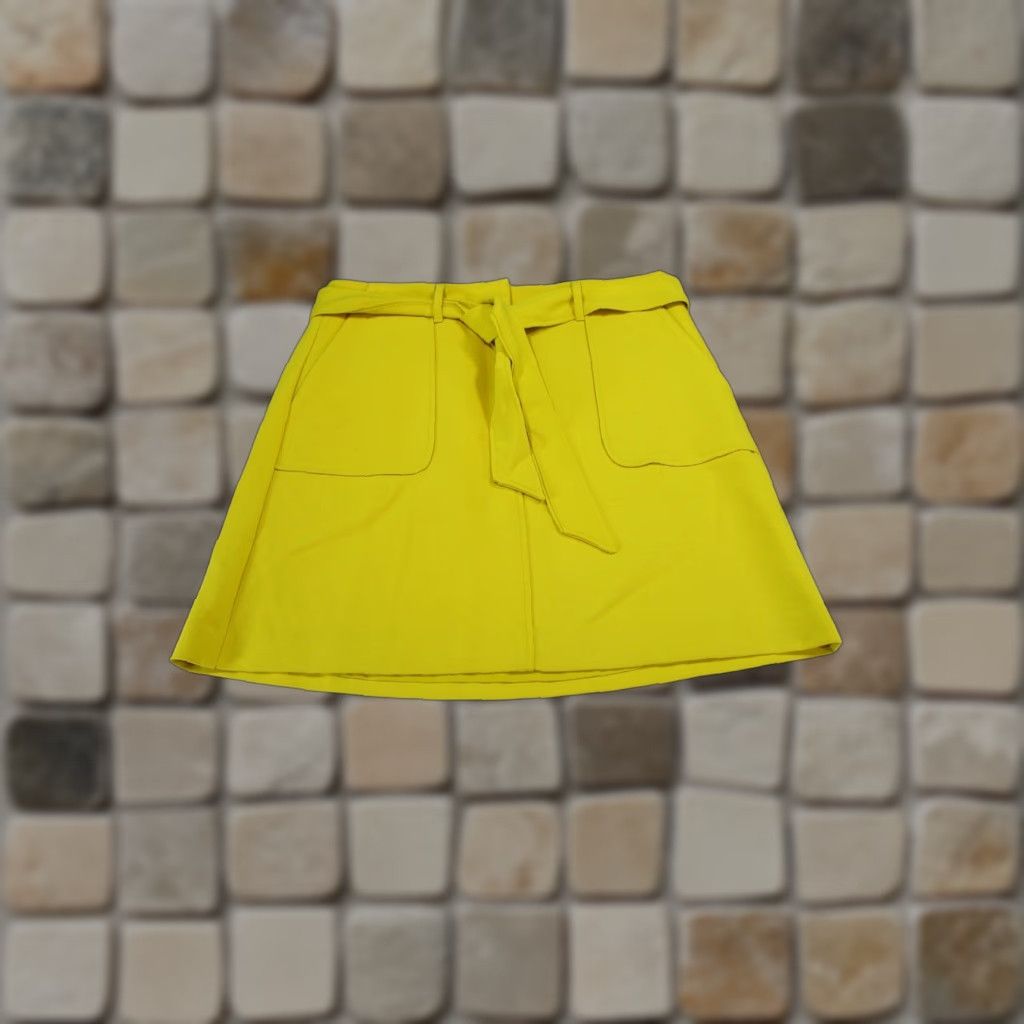 Loft VINTAGE LOFT Skirt Womens 8 Short A-Line Yellow Belted Brand LOFT 8 Yellow Womens Modern Casual Business Party New w Defects Size 30" / US 8 / IT 44 - 1 Thumbnail