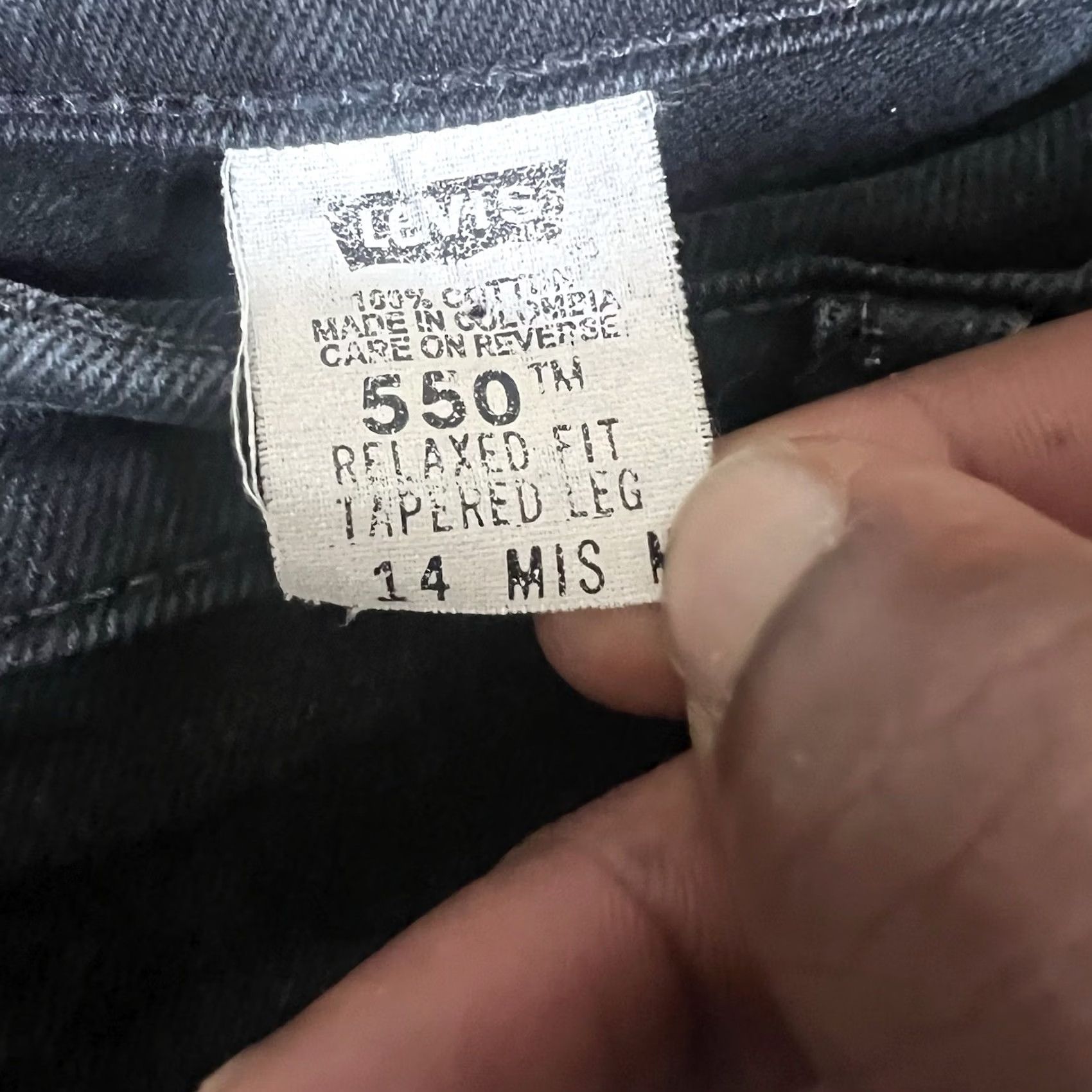 Levi's VINTAGE Levi's 550 Relaxed Fit Tapered Leg Black Jeans Women's 14 Reg M (32x30) Mens Size 32" / US 10 / IT 46 - 6 Thumbnail