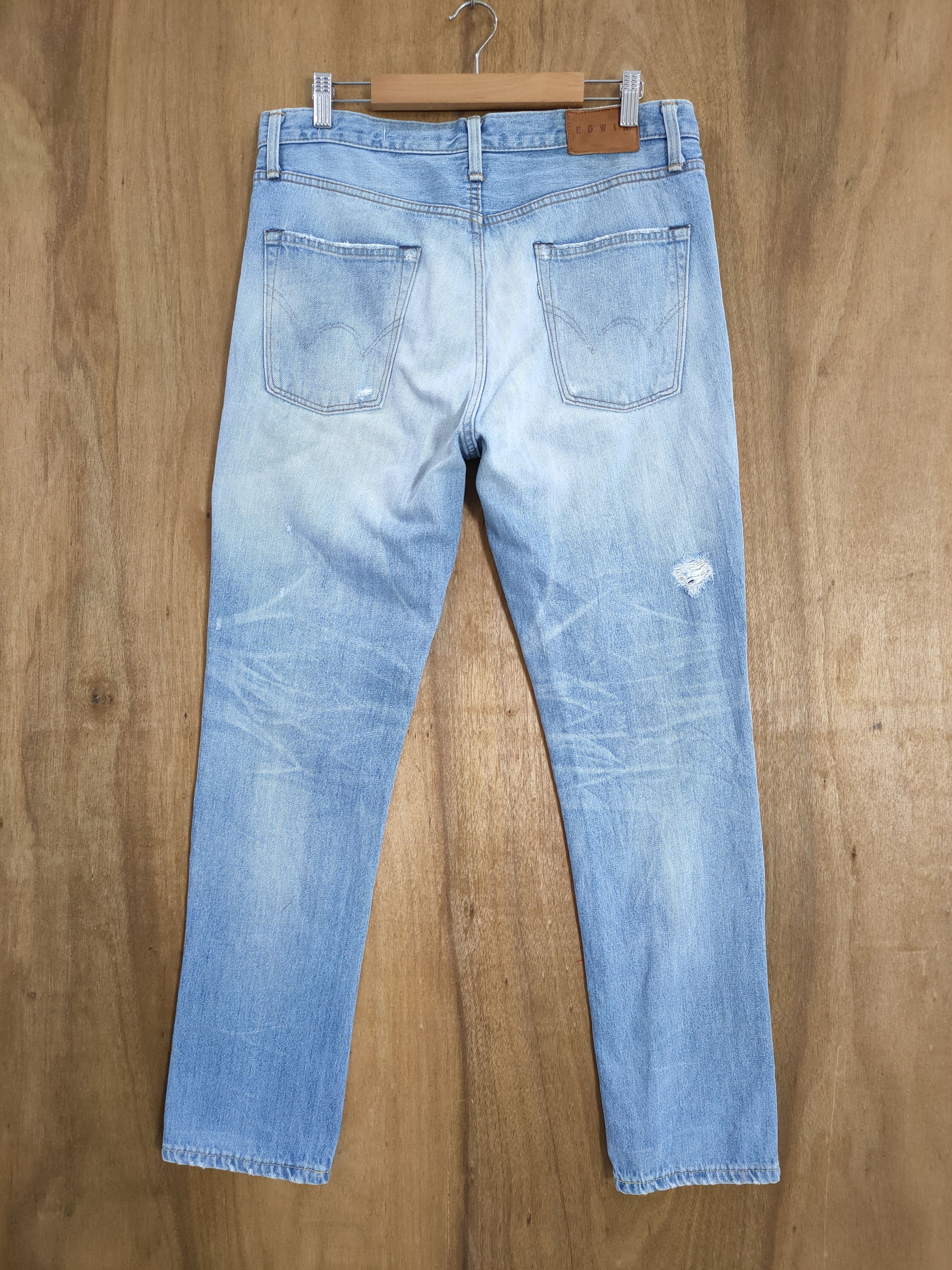 Edwin EDWIN DISTRESSED LIGHT BLUE SKINNY JEAN PANTS Size US 32 / EU 48 - 7 Thumbnail
