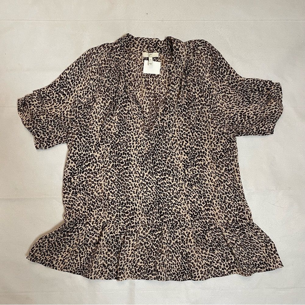Joie NWT New $248 Joie Feyana Animal Print Tie Neck Print Silk P Size XS / US 0-2 / IT 36-38 - 6 Thumbnail