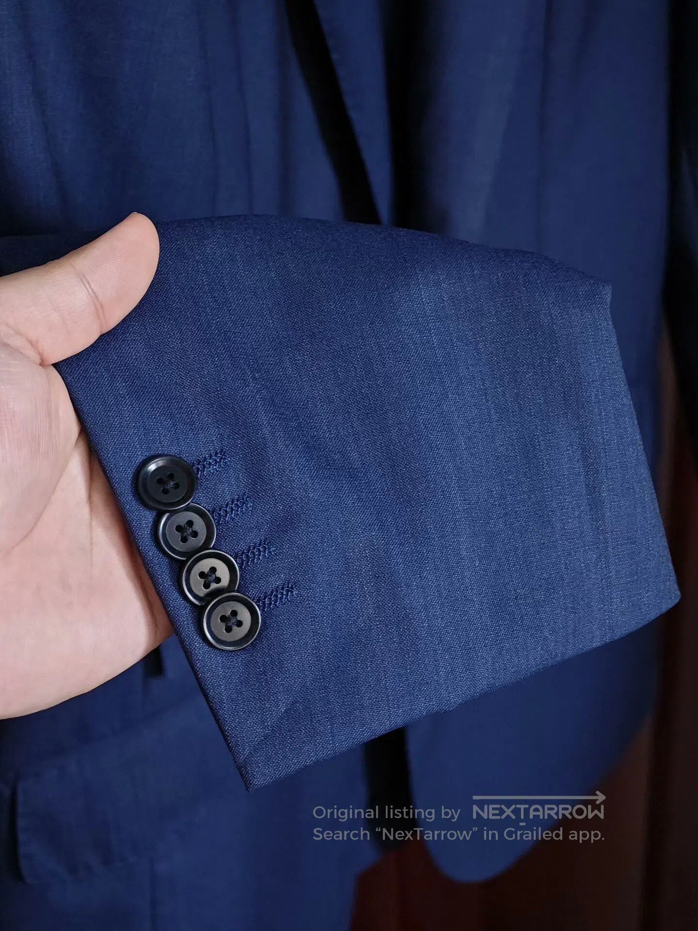 United Arrows Elegant Blue Wool Suit Jacket. Size US S / EU 44-46 / 1 - 4 Thumbnail