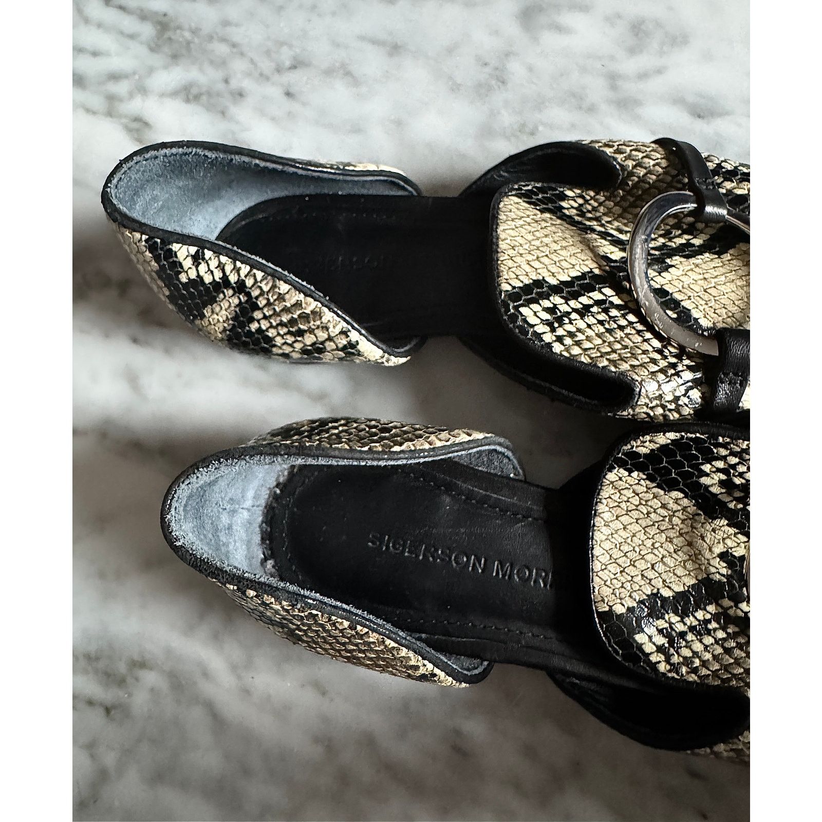 Other Sigerson Morrison Lanthe Snake-Print Loafers Size US 5.5 / IT 35.5 - 3 Thumbnail