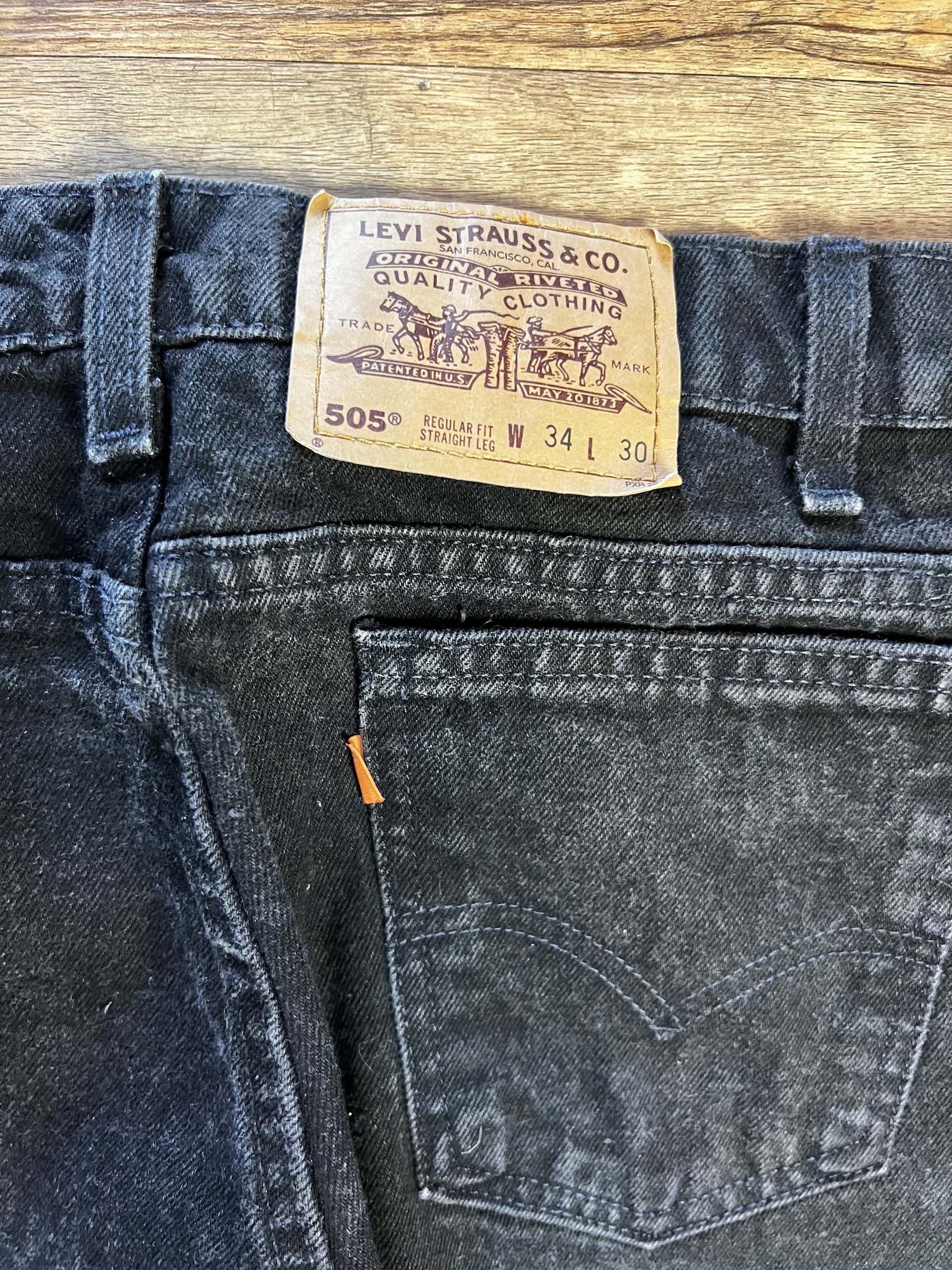 Levi's Vintage Clothing Vintage 1980's-1990's Levi's 505 Black Orange Tab Jeans Size US 34 / EU 50 - 12 Thumbnail