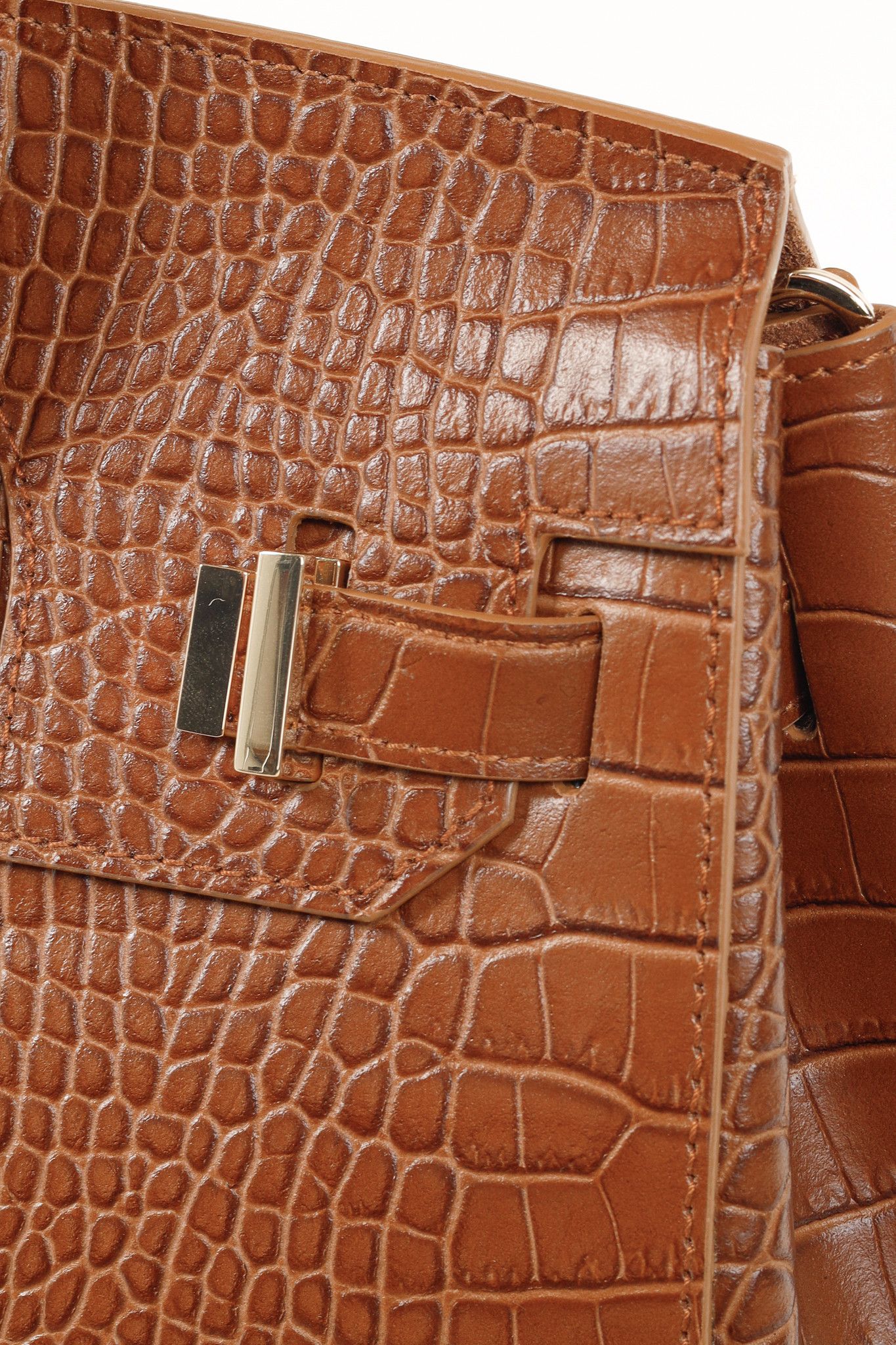Designer Teddy Blake Gigi Croco Top Handle Leather Handbag Size ONE SIZE - 9 Thumbnail