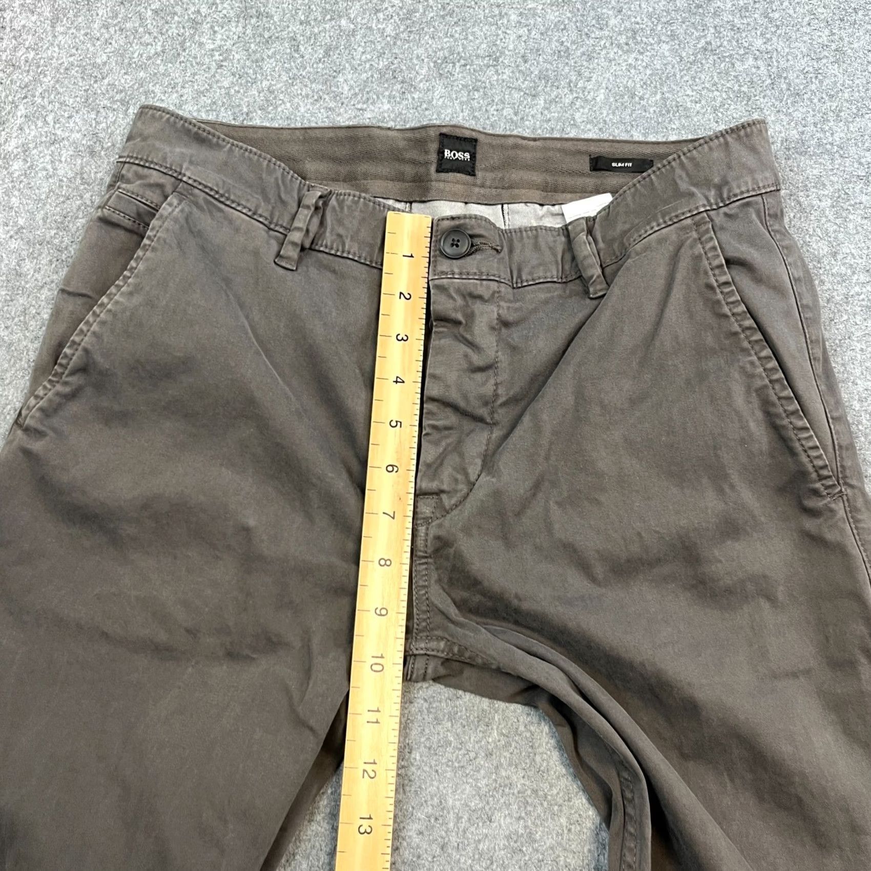 Vintage Hugo Boss Mens Chino Trousers Pants Slim Tapered Fit 32 Grey Stretch Preppy Size US 32 / EU 48 - 5 Thumbnail