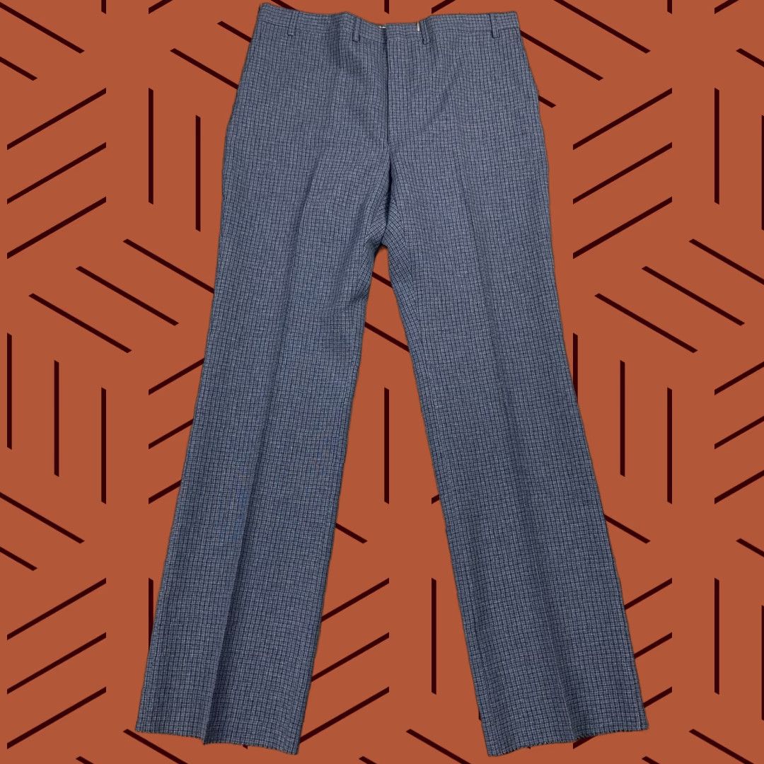 Sears VTG NWT SEARS COMFORT LEISURE SUIT 60S 70S BLUE POLYESTER PLAID 38 PANTS DISC0 Size 38R - 1 Thumbnail