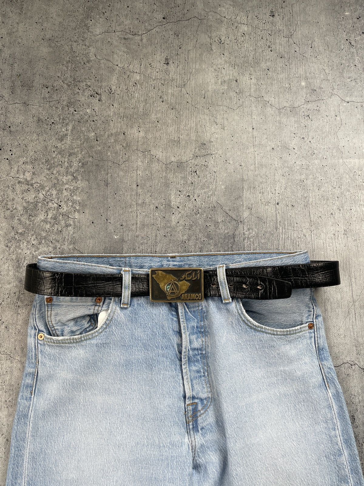 Vintage Handmade Cross Studded Leather Belt @1984