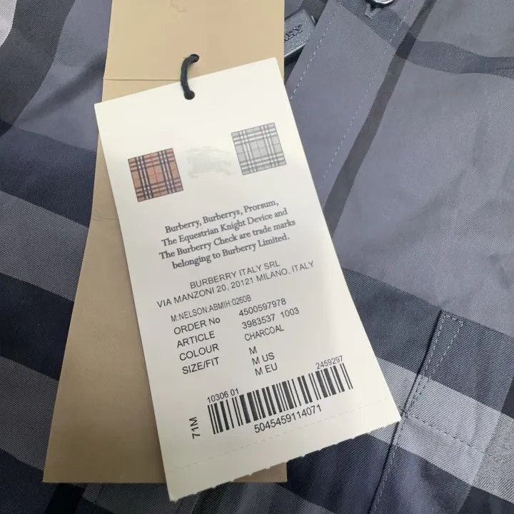 Burberry Burberry Burberry Gray Plaid Long Sleeve Shirt-2507 Size US M / EU 48-50 / 2 - 9 Thumbnail