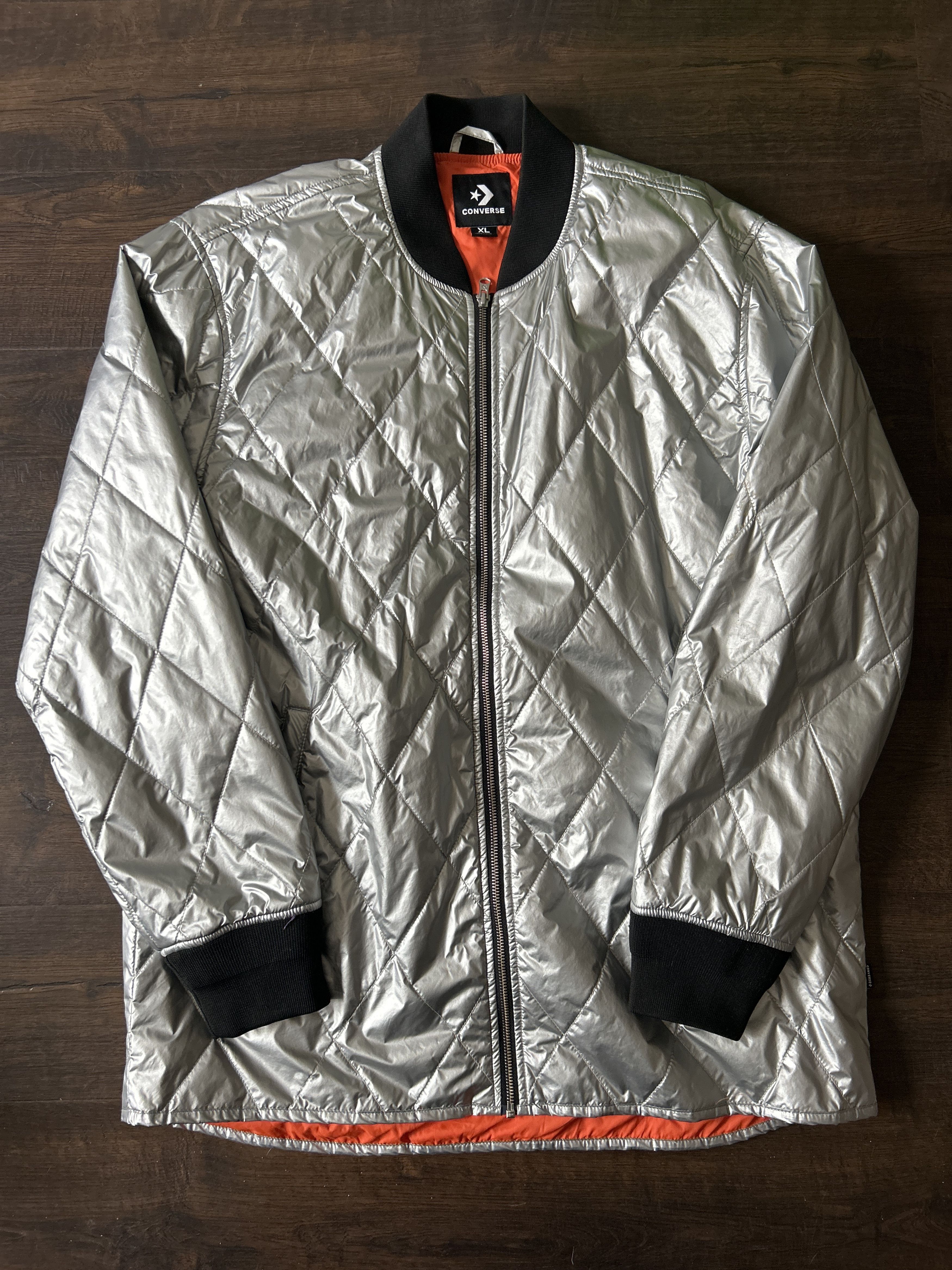 Golf le Fleur Converse x Golf le Fleur Quilted Bomber Jacket Silver Size US XL / EU 56 / 4 - 1 Thumbnail