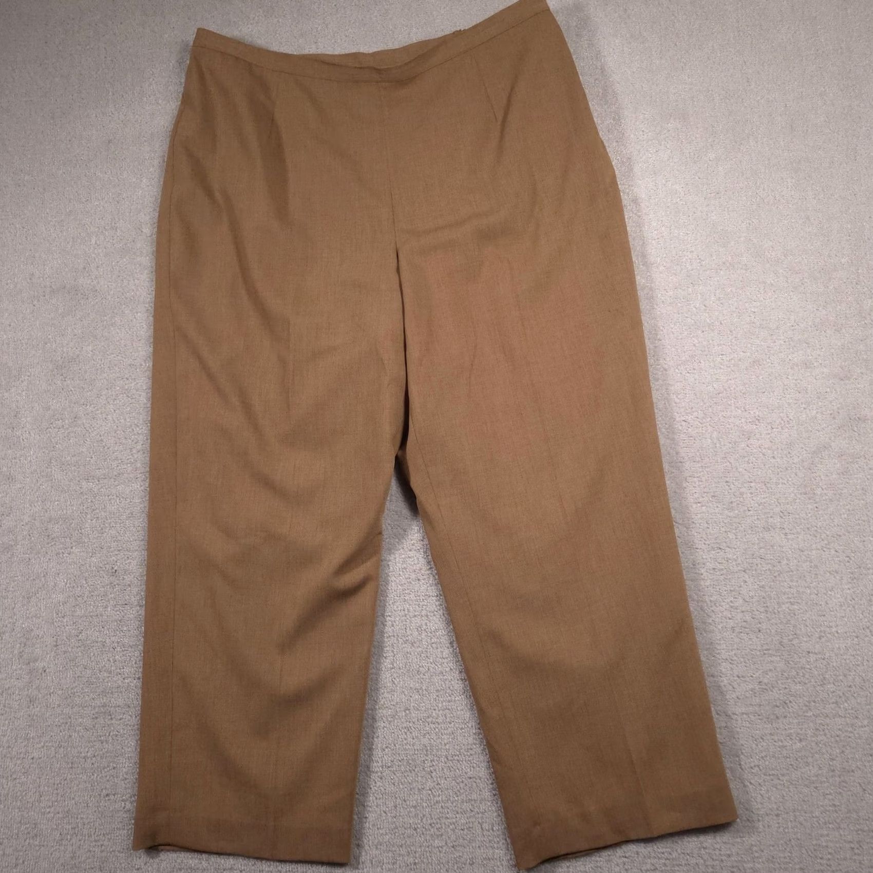 Vintage VINTAGE Alfred Dunner Pants Womens 22W Brown Lined Elastic Waist Stretch Dress Slacks Size 40" / US 18 - 2 Thumbnail