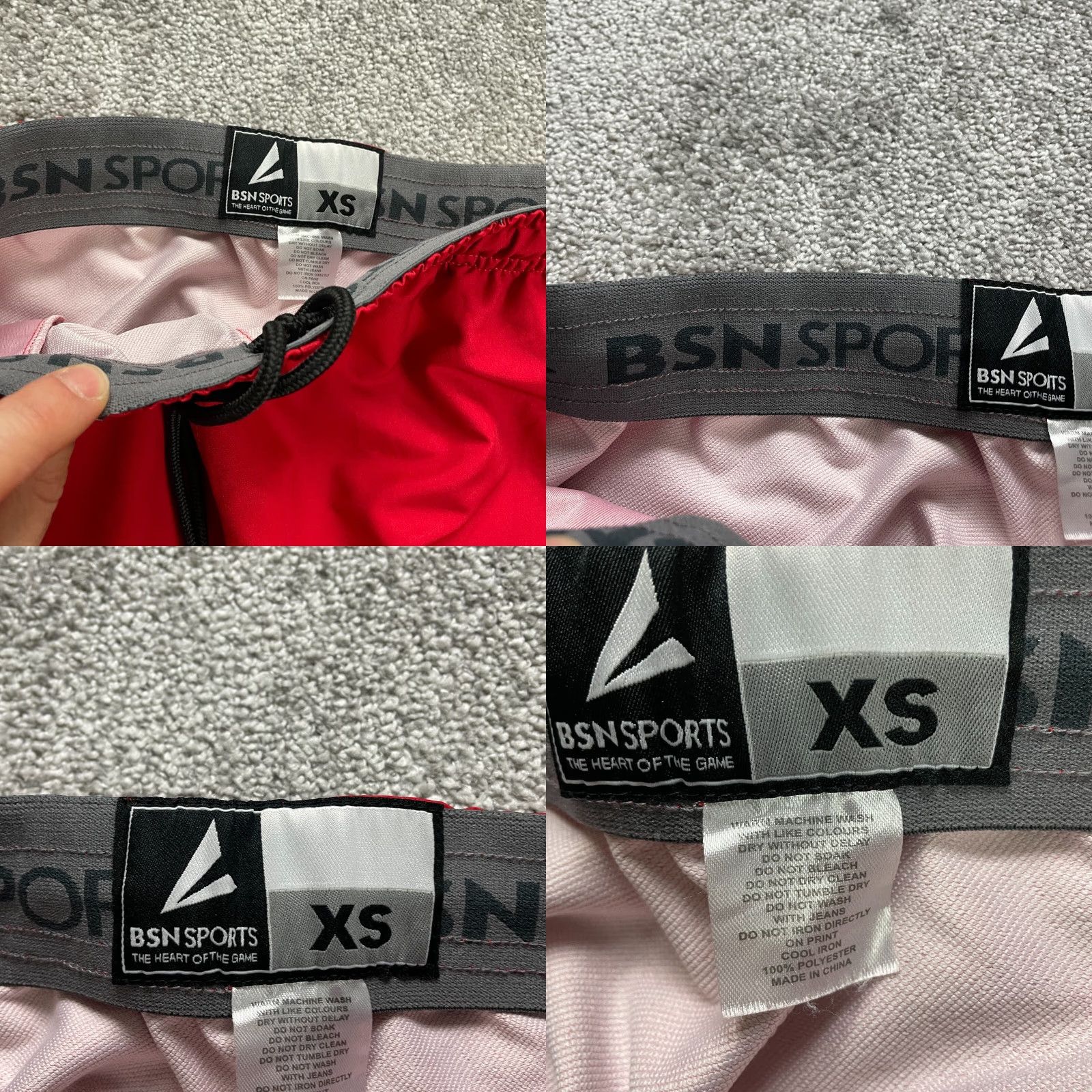 CB Sports BSN Sports Track Pants Men XS Red Tapered Ankle Zip Elastic Waist Basketball Football Size US 27 - 8 Thumbnail