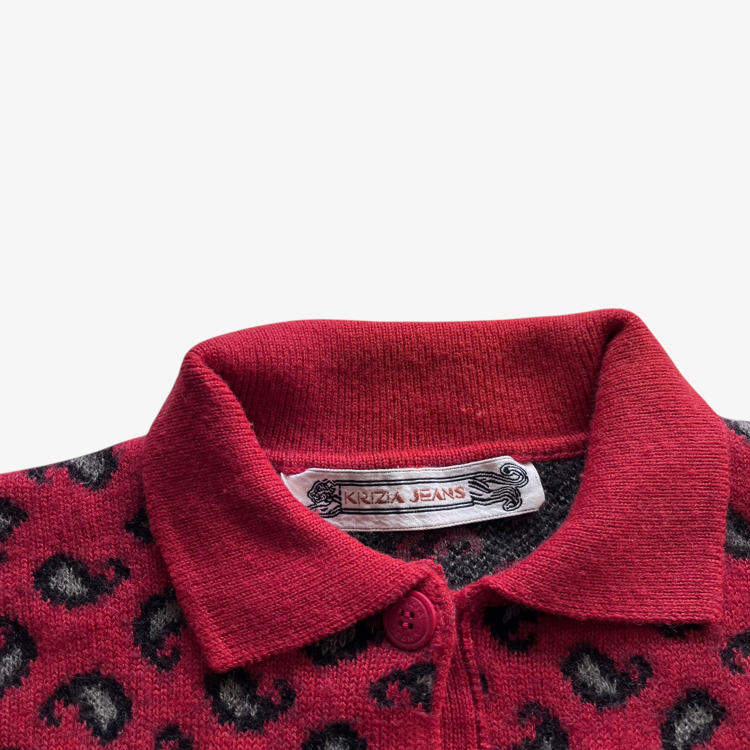 Krizia Vintage 90s Women's Krizia Panther & Paisley Wool Jumper Size S / US 4 / IT 40 - 2 Thumbnail