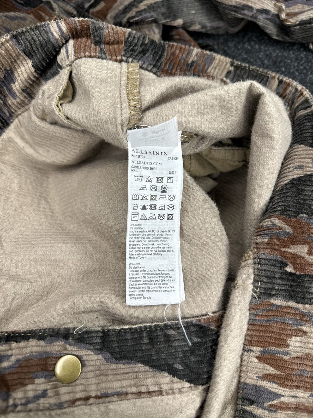 Allsaints AllSaints Castleford Corduroy Shirt Overshirt Brown Pattern Size US S / EU 44-46 / 1 - 11 Thumbnail