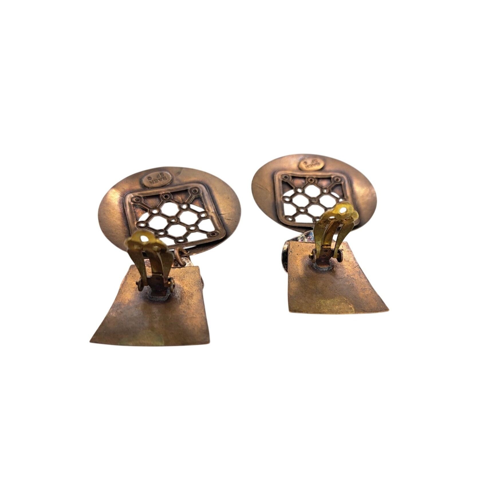 Other Vintage Marjorie Baer SF Clip-On Earrings Brutalist Mixed Size ONE SIZE - 4 Thumbnail