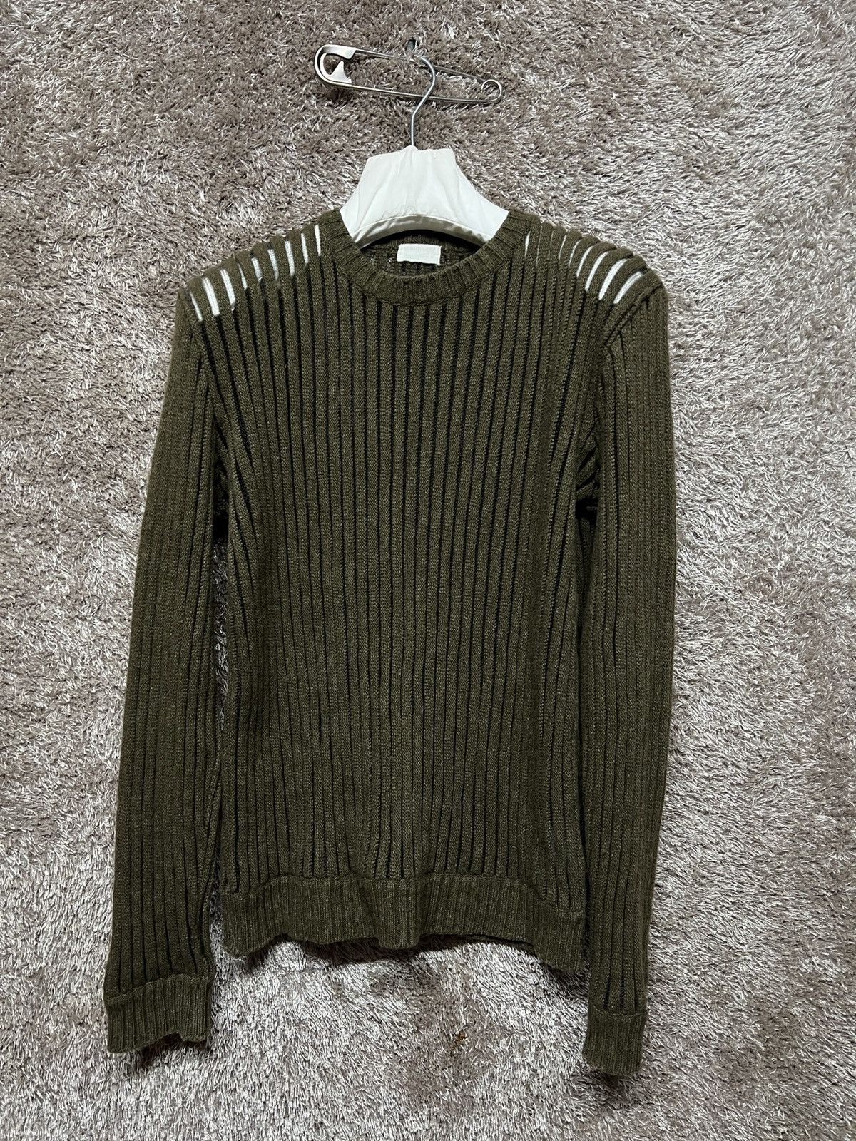 Helmut Lang 1998AW HELMUT LANG SEMI TRANSPARENT KAHKI KNIT Size US S / EU 44-46 / 1 - 1 Thumbnail