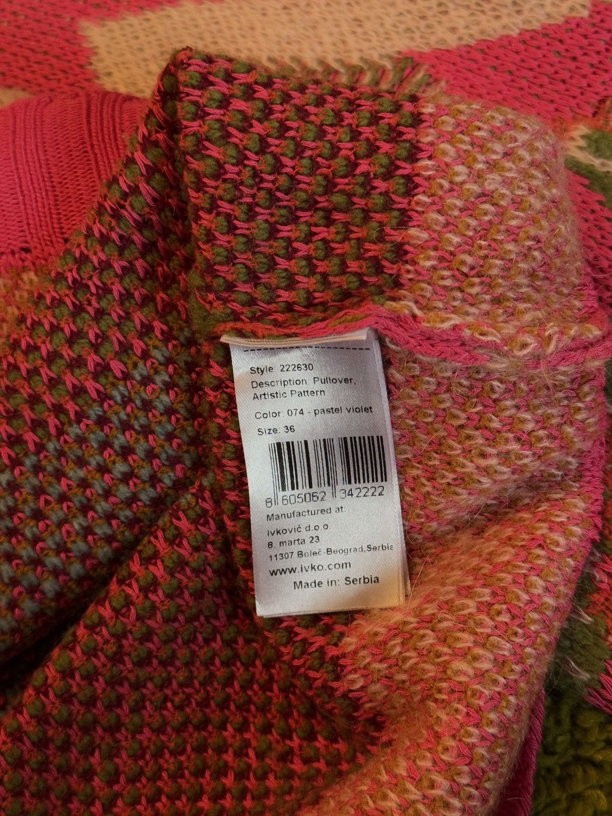 Designer Ivko avant garde wool mohair blend coloured sweater Size S / US 4 / IT 40 - 5 Thumbnail