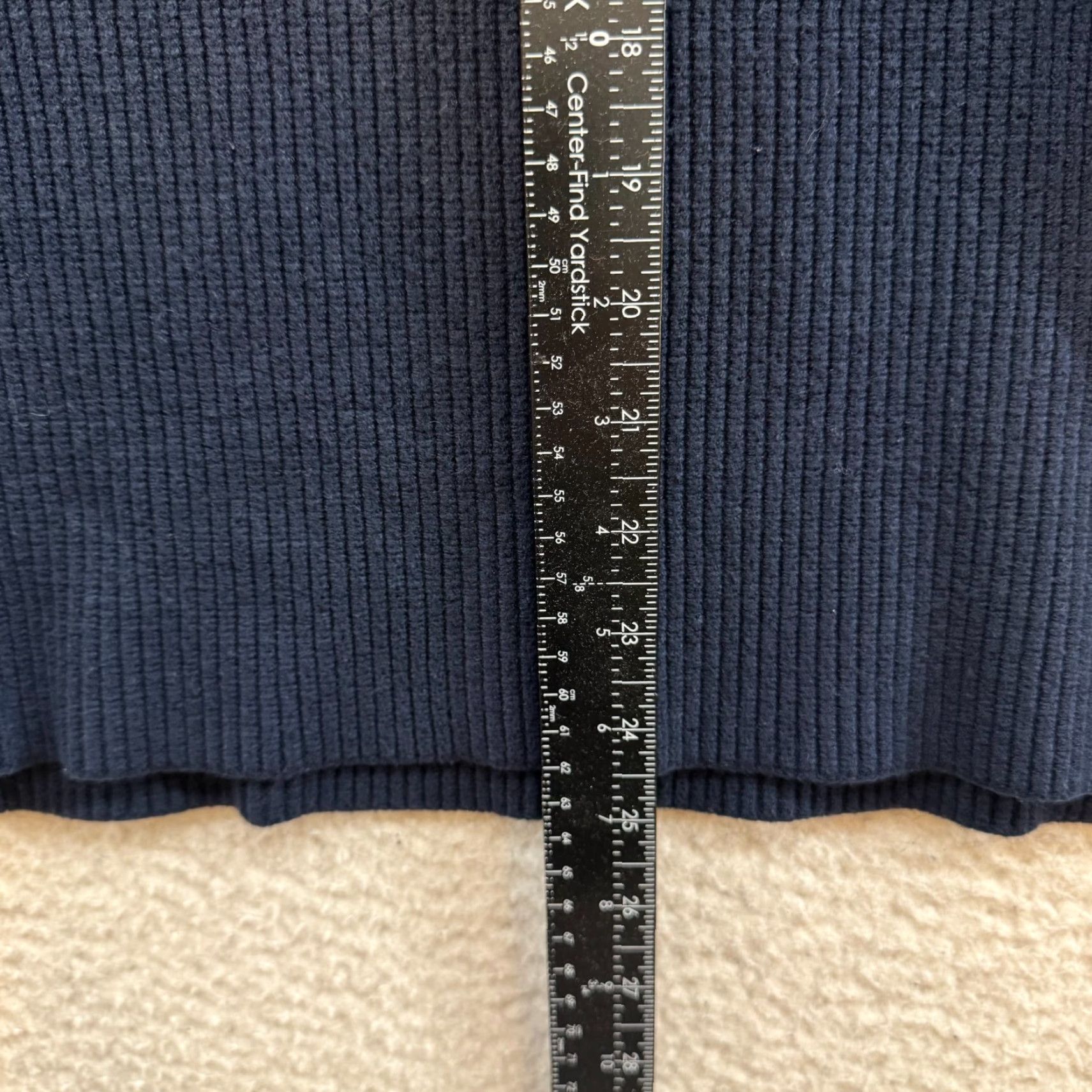 Zara Zara Mock Neck Sweater Large Navy Black Rib Knit Side Slit Balloon Sleeve Modern Women L Blue Pullover Knit Apparel Size L / US 10 / IT 46 - 7 Thumbnail